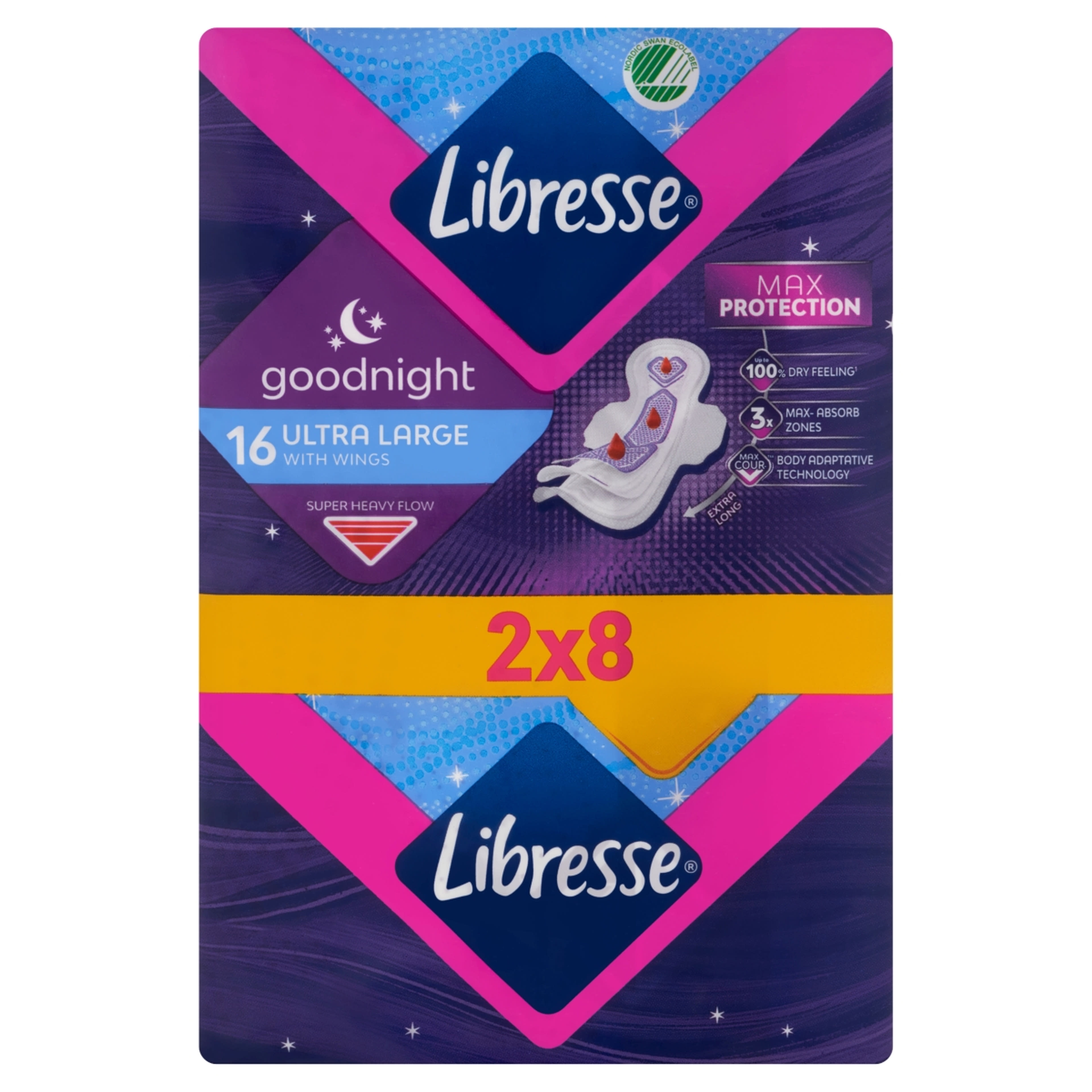 Libresse Ultra Goodnight Large Wings egészségügyi betét - 16 db-1