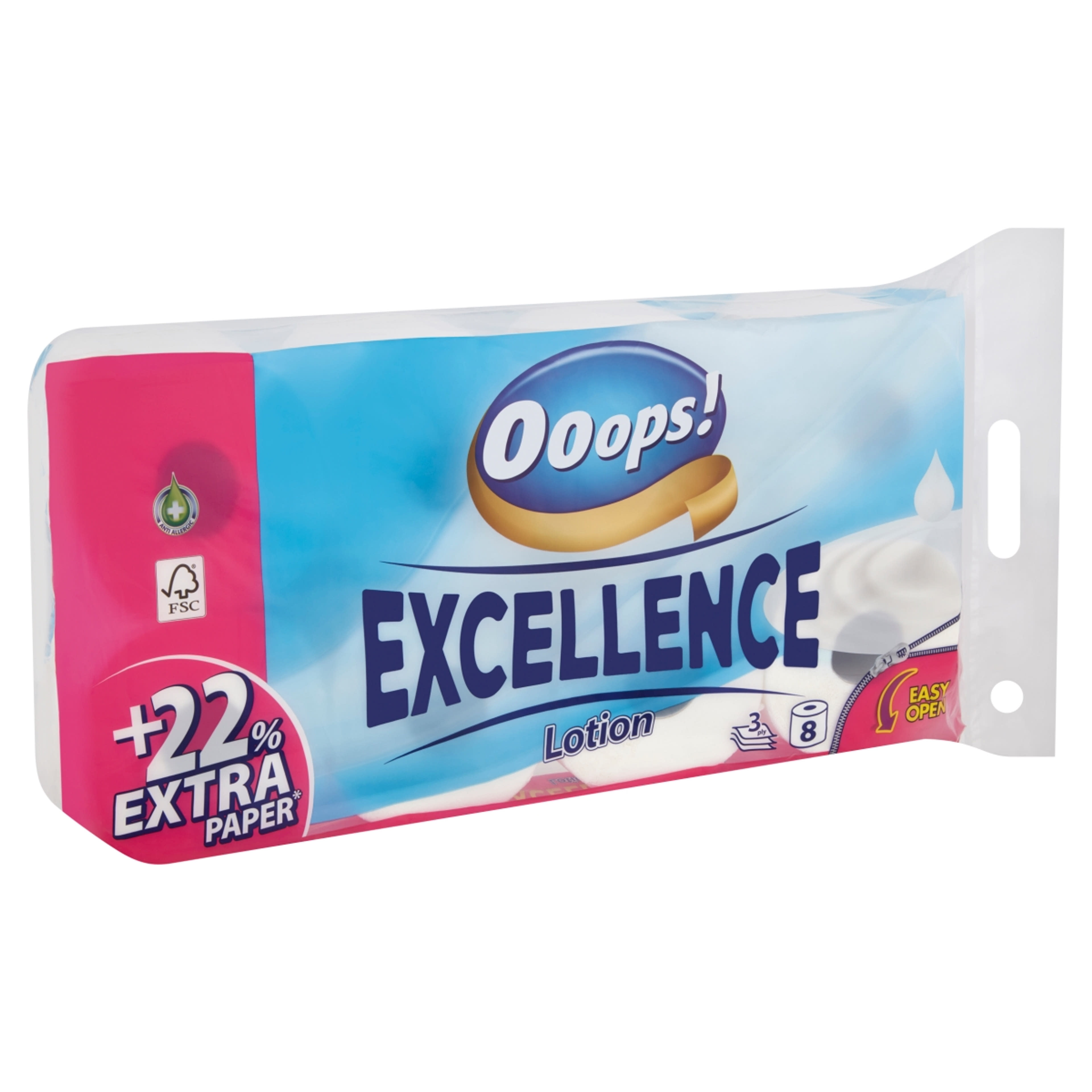 Ooops! toalettpapír excellence lotion 3 rétegű - 8 db-2