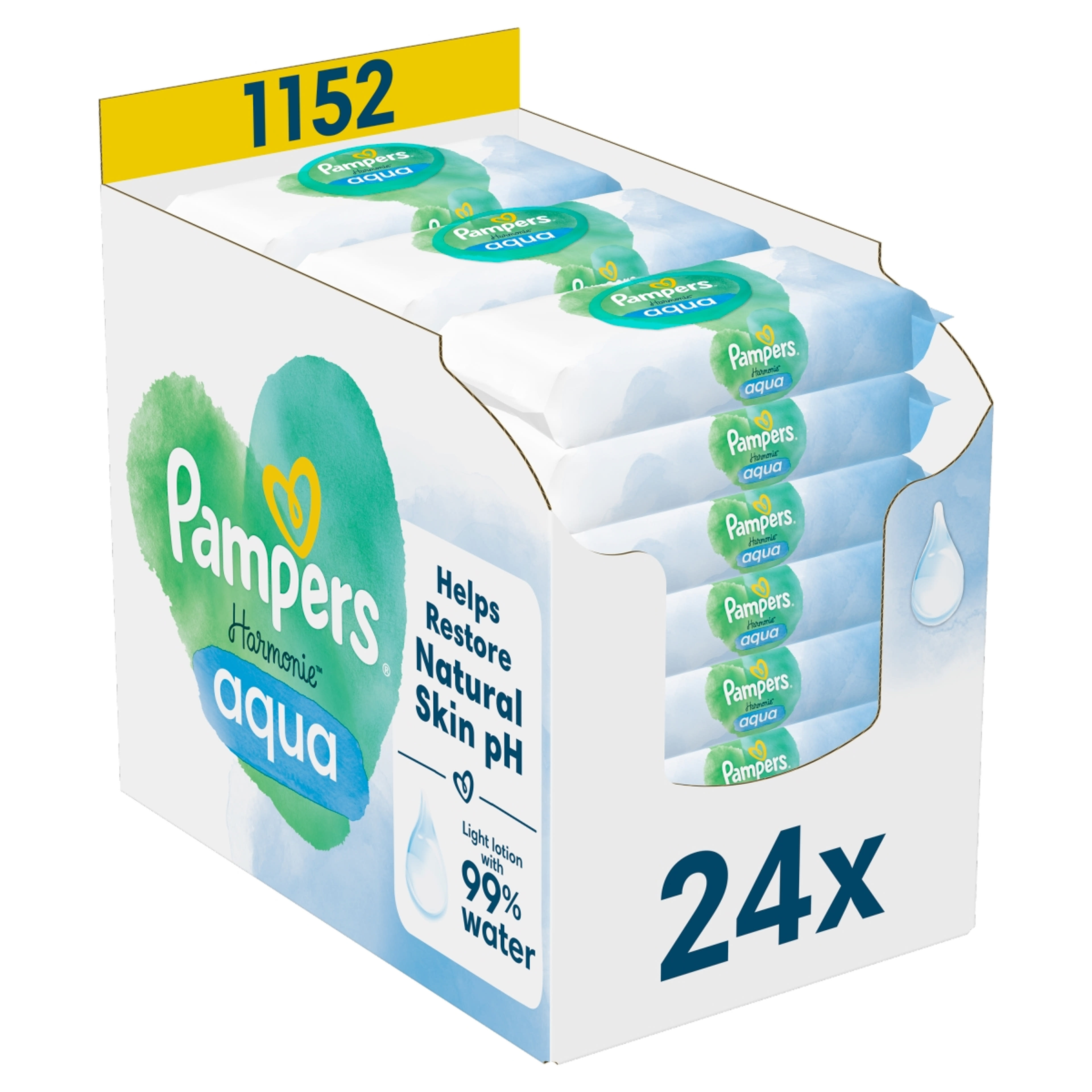 Pampers Harmonie Aqua nedves törlőkendő - 1152 db-7