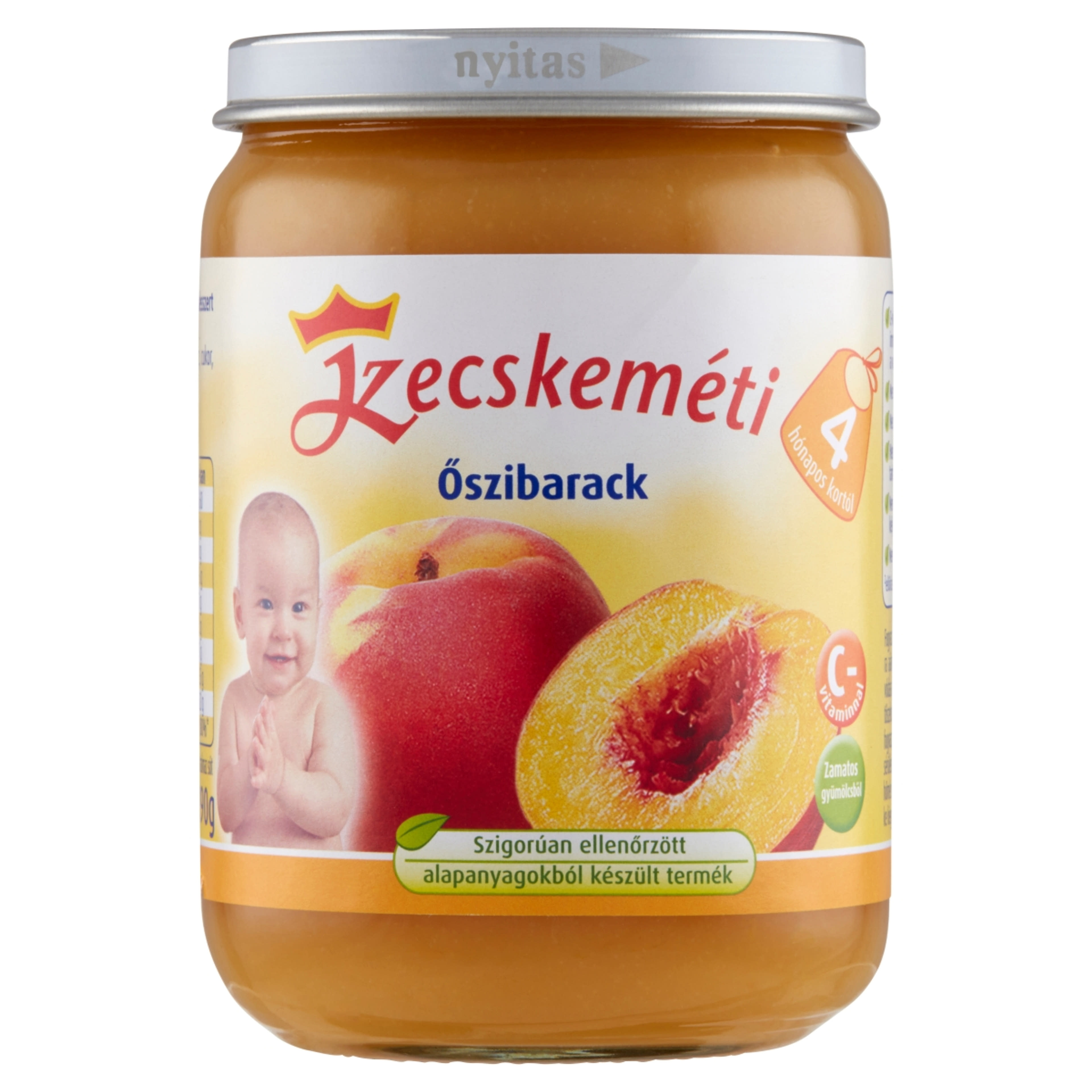 Kecskeméti bébiétel őszibarack ízesítéssel 4 hónapos kortól - 190 g-1