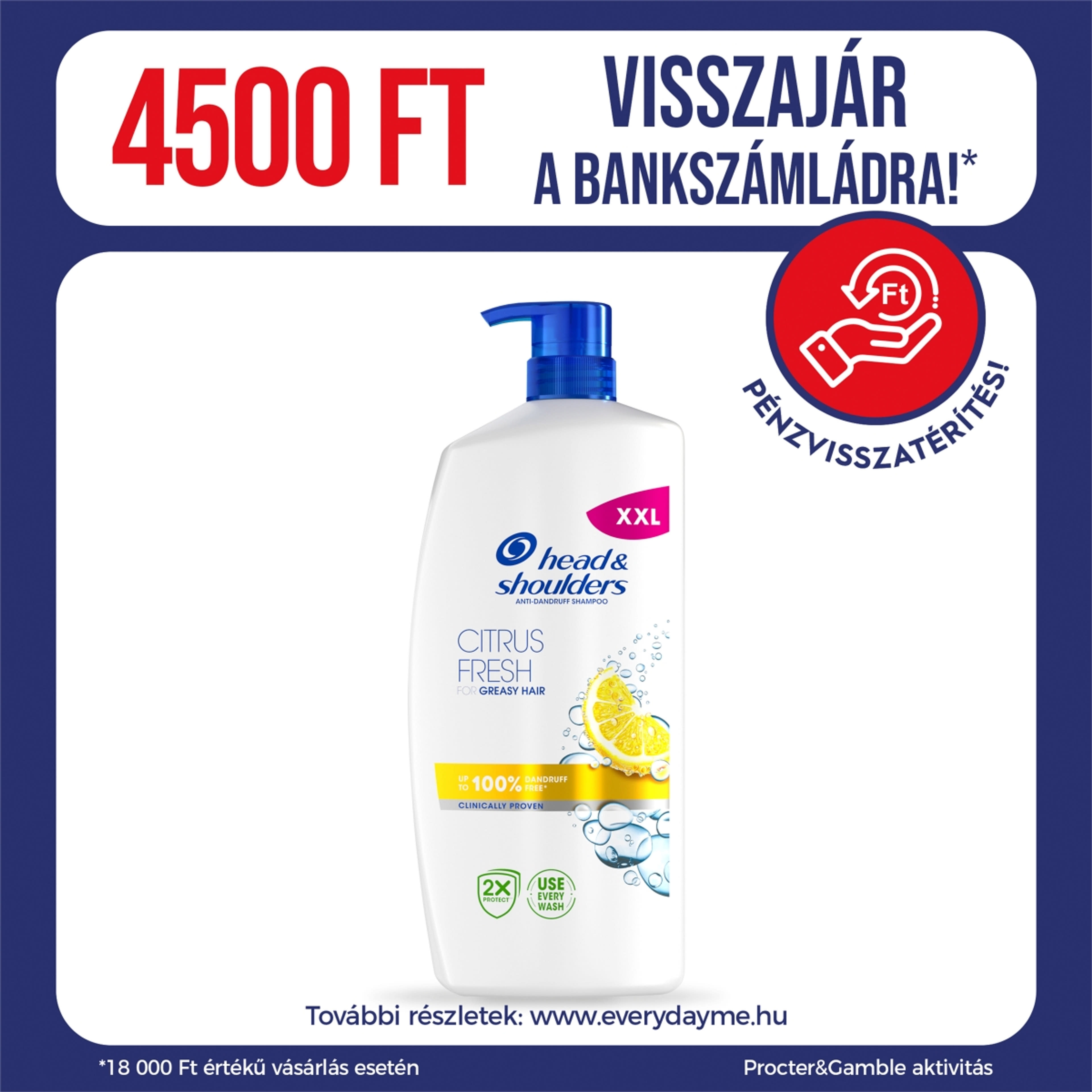 Head & Shoulders Citrus Fresh korpásodás elleni sampon zsíros hajra - 800 ml