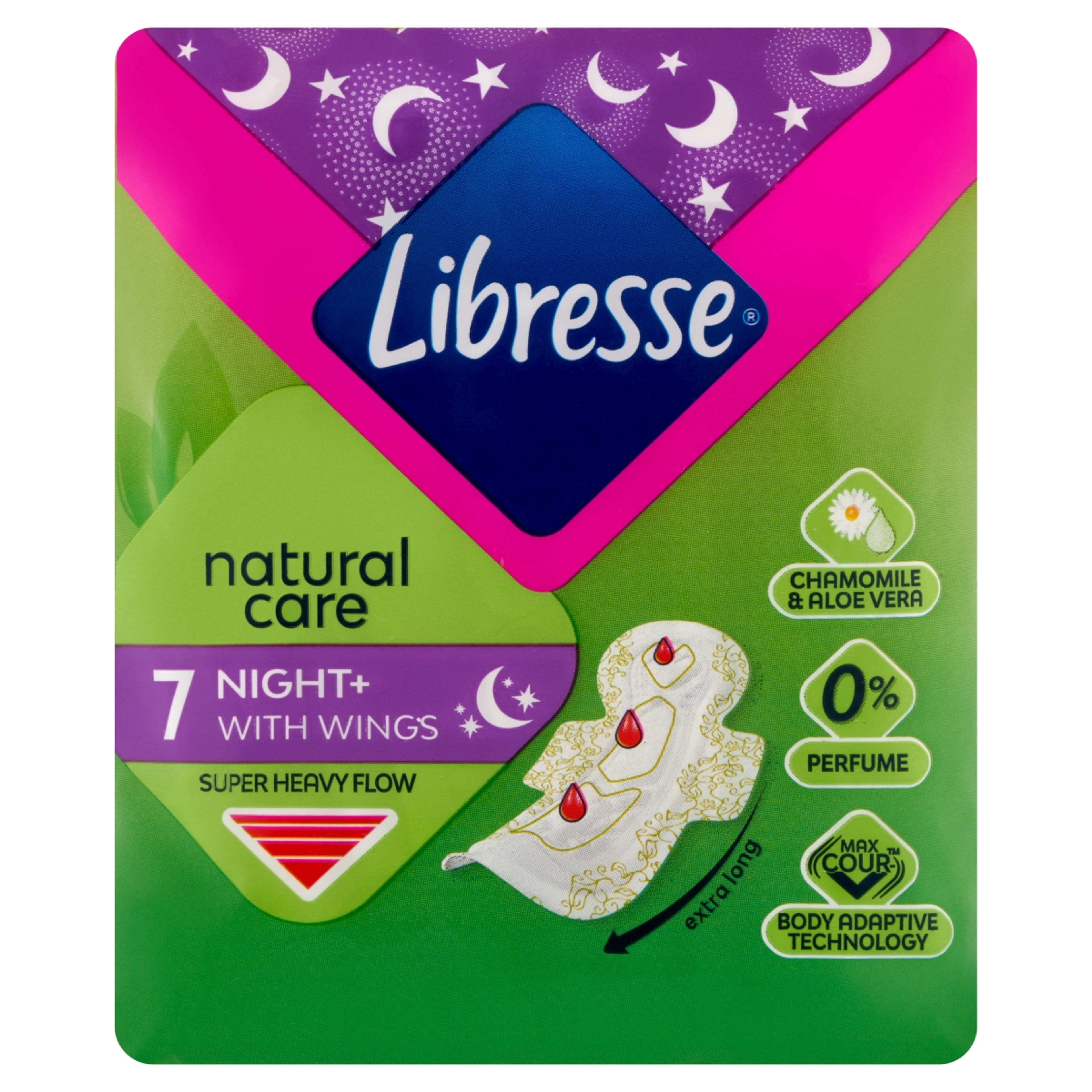 Libresse Night+ Natural Care éjszakai egészségügyi betét - 7 db-1