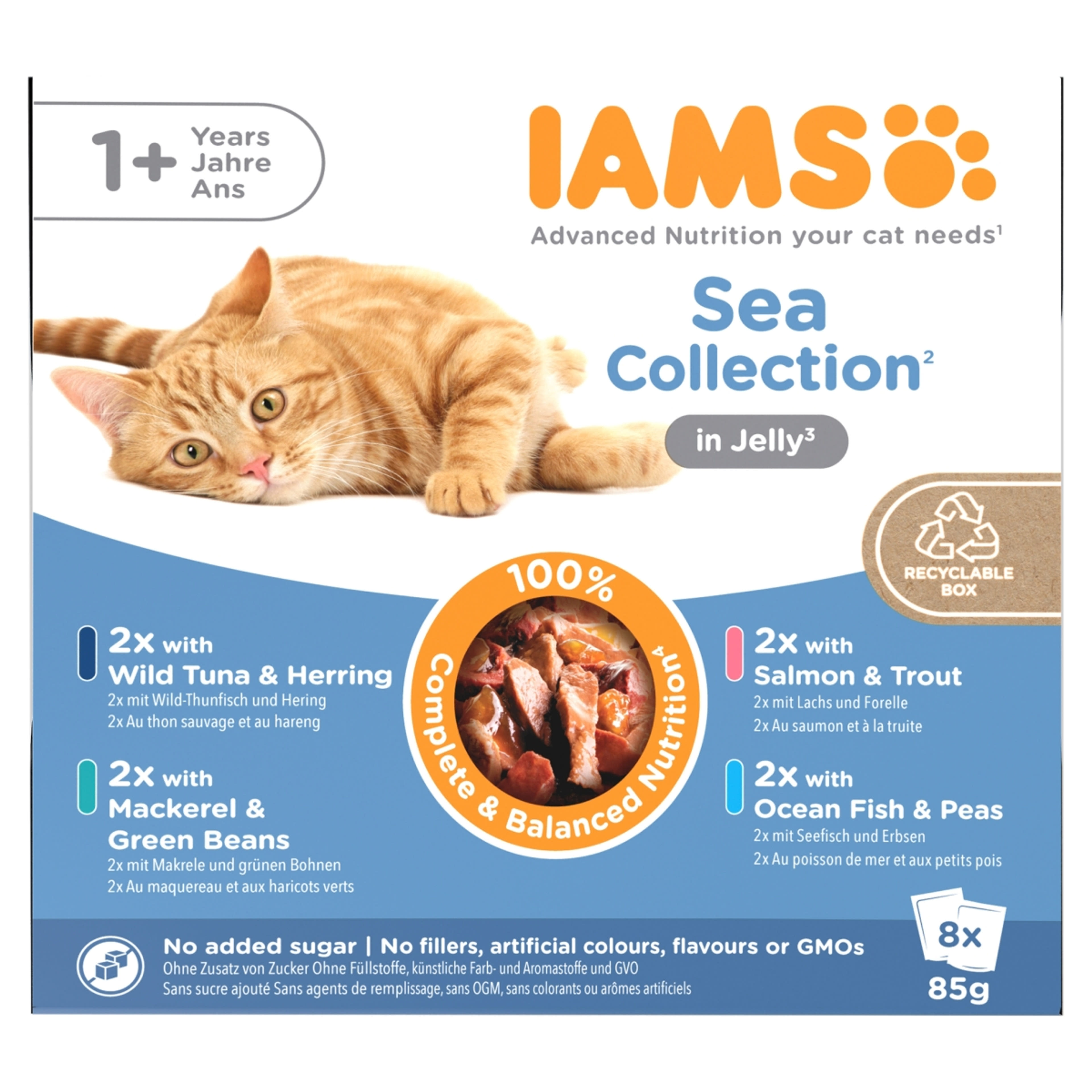IAMS Advanced Nutrition halas válogatás zselében 8x85 g - 680 g