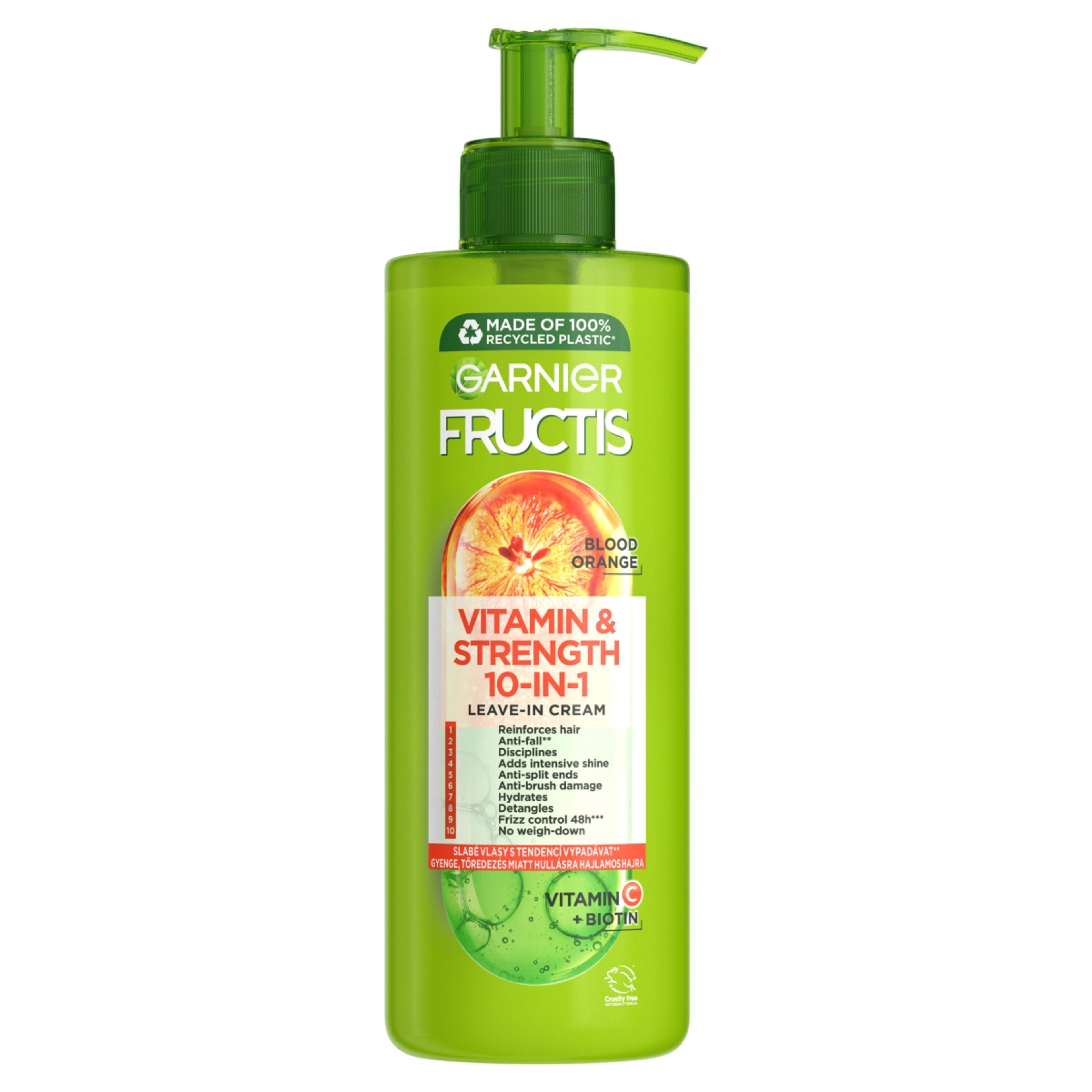 Garnier Fructis Vitamin & Strength 10in1 nem kiöblítendő hajápoló krém - 400 ml