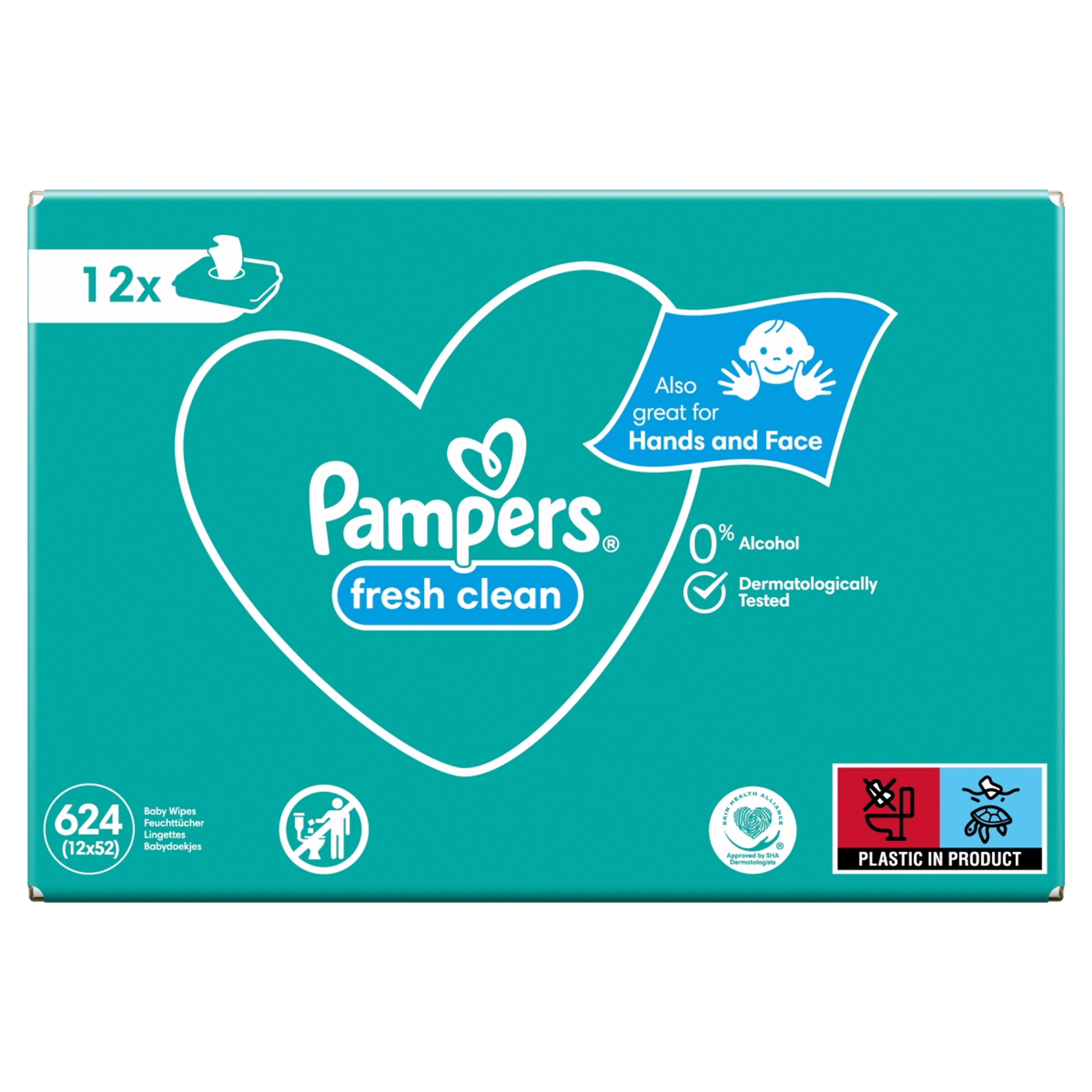 Pampers törlőkendő fresh clean (12*52) - 624 db