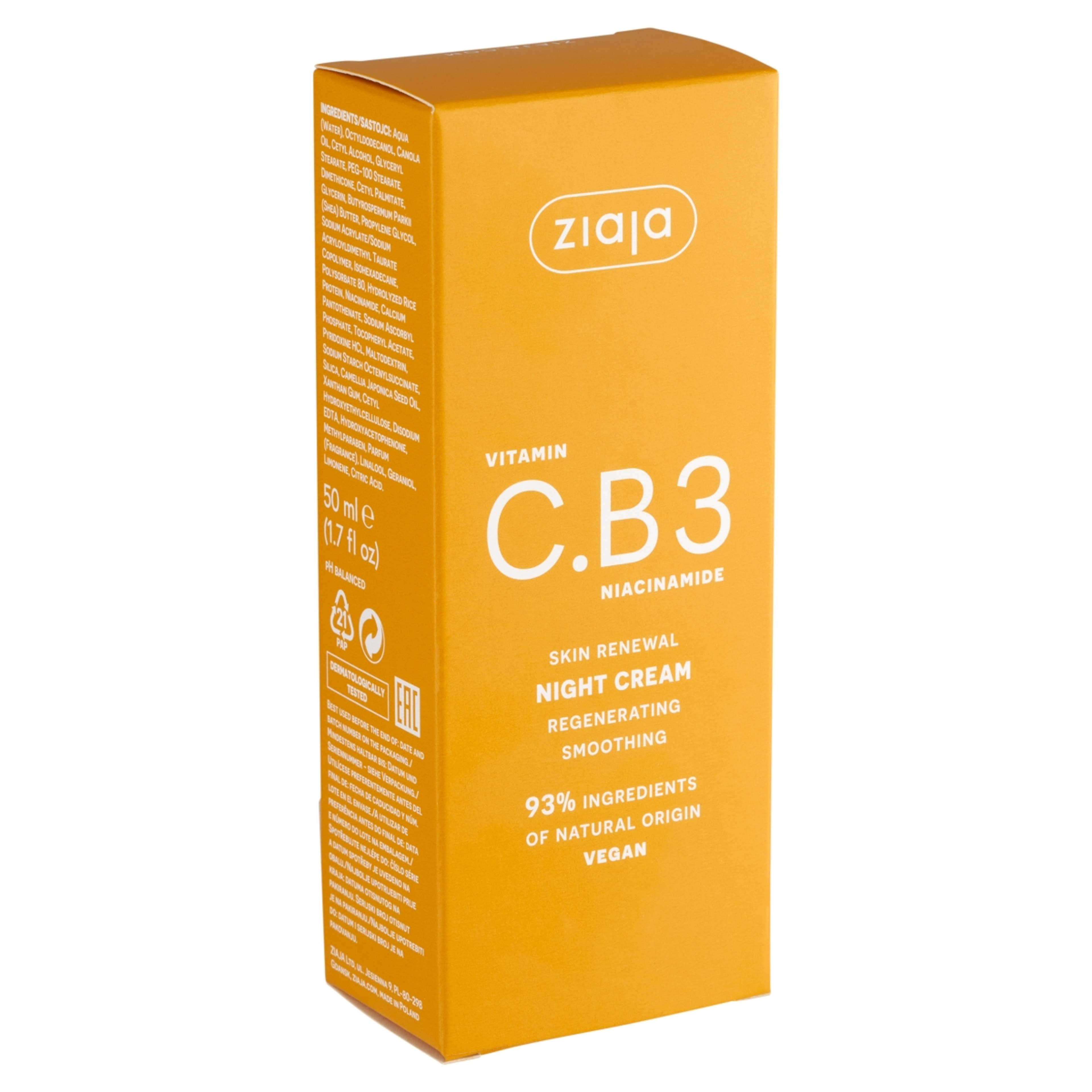 Ziaja C B3-vitamin éjszakai arckrém niacinamiddal - 50 ml-3