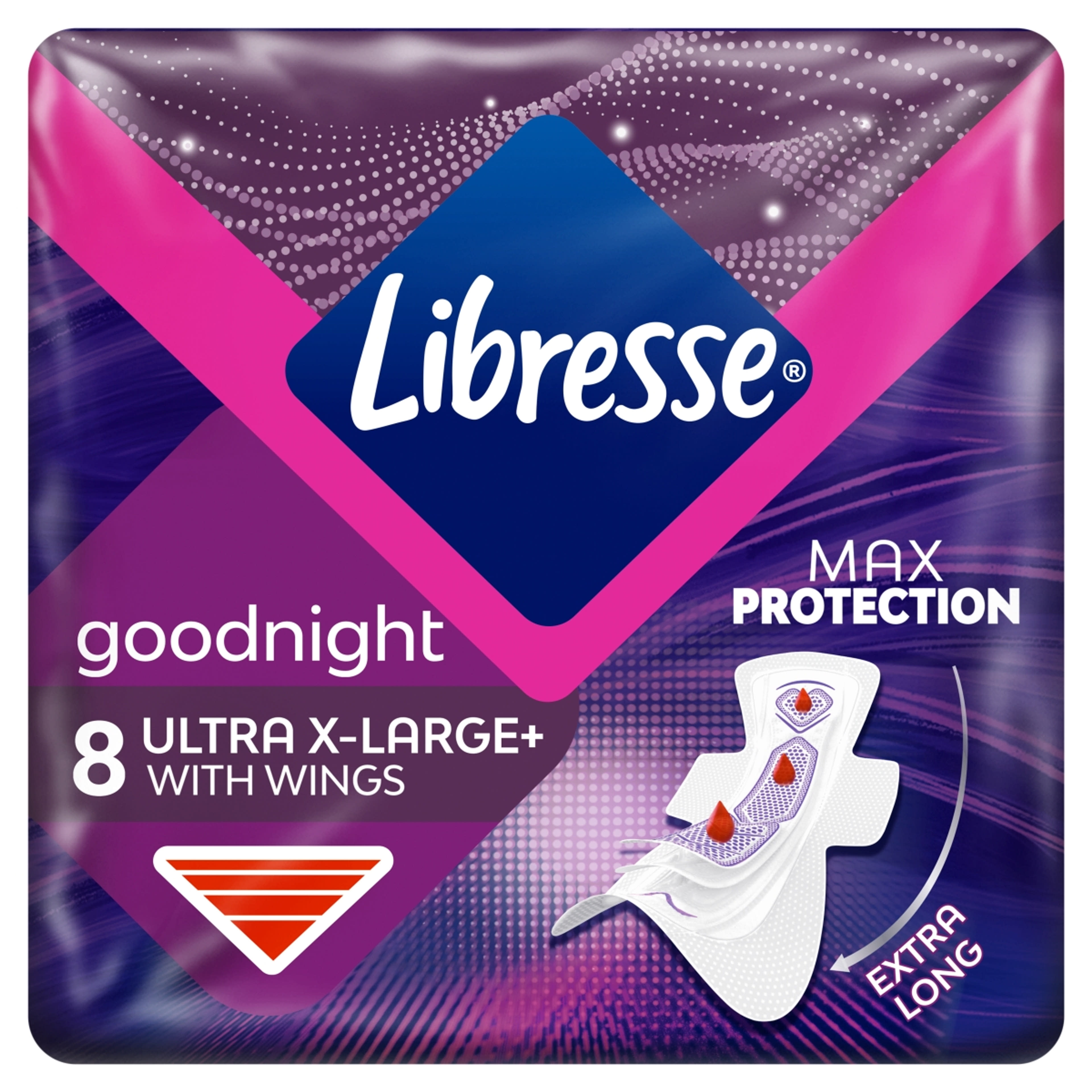 Libresse Ultra Night Extra Wing egészségügyi betét - 8 db-8