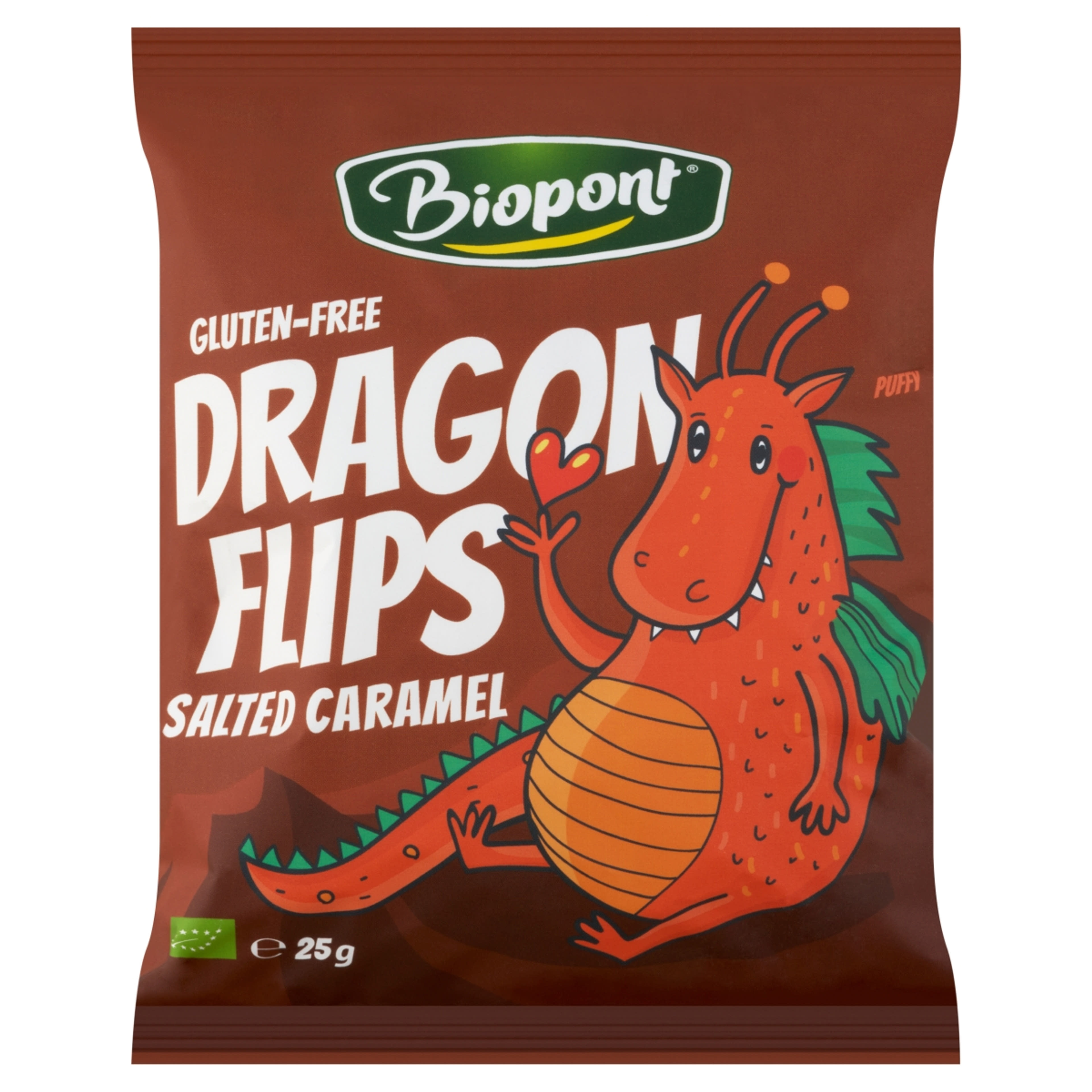 Biopont Dragon Flips Bio kukorica snack sós karamellás - 25 g-1