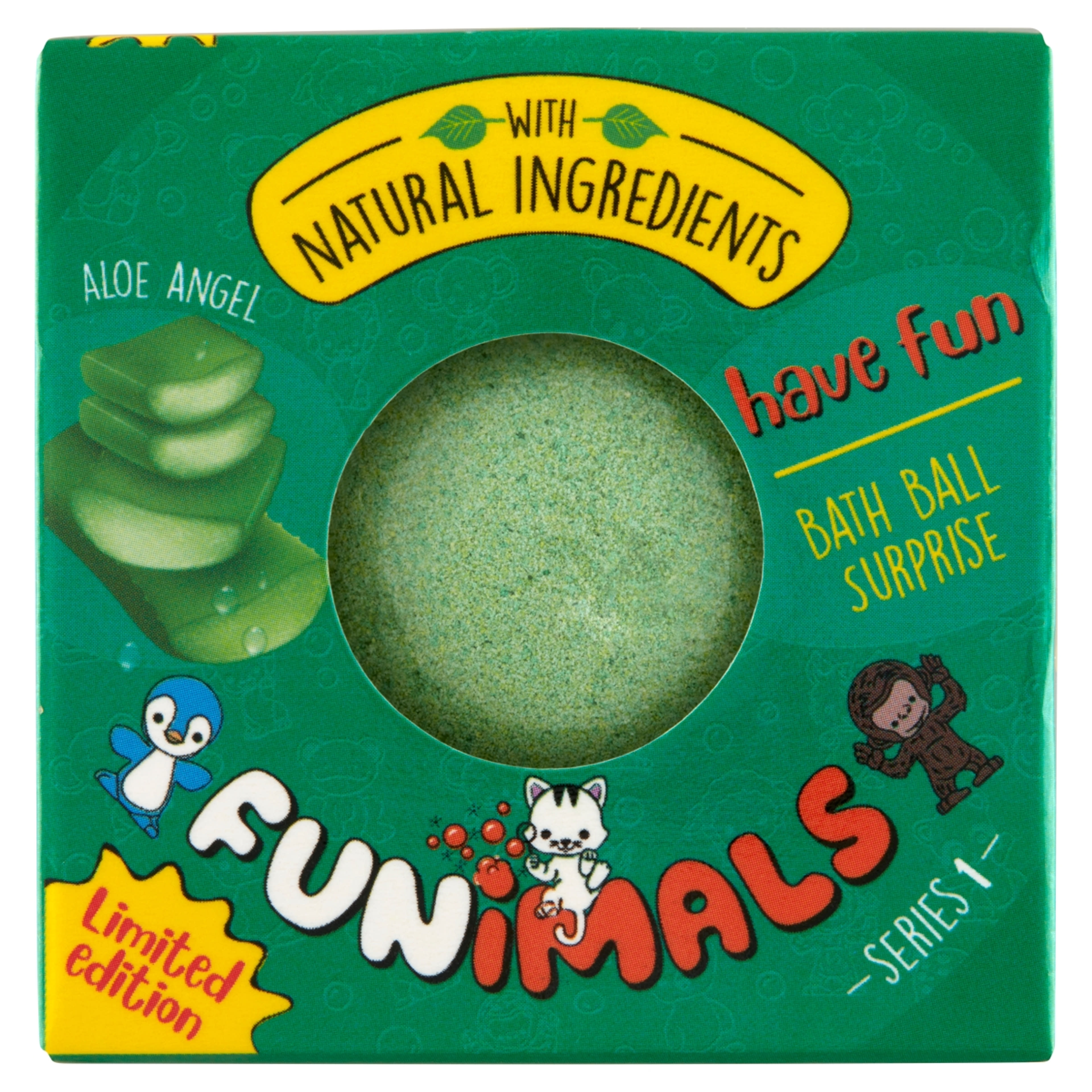 Funimals fürdőgolyó, meglepetéssel, aloe zöld - 100 g