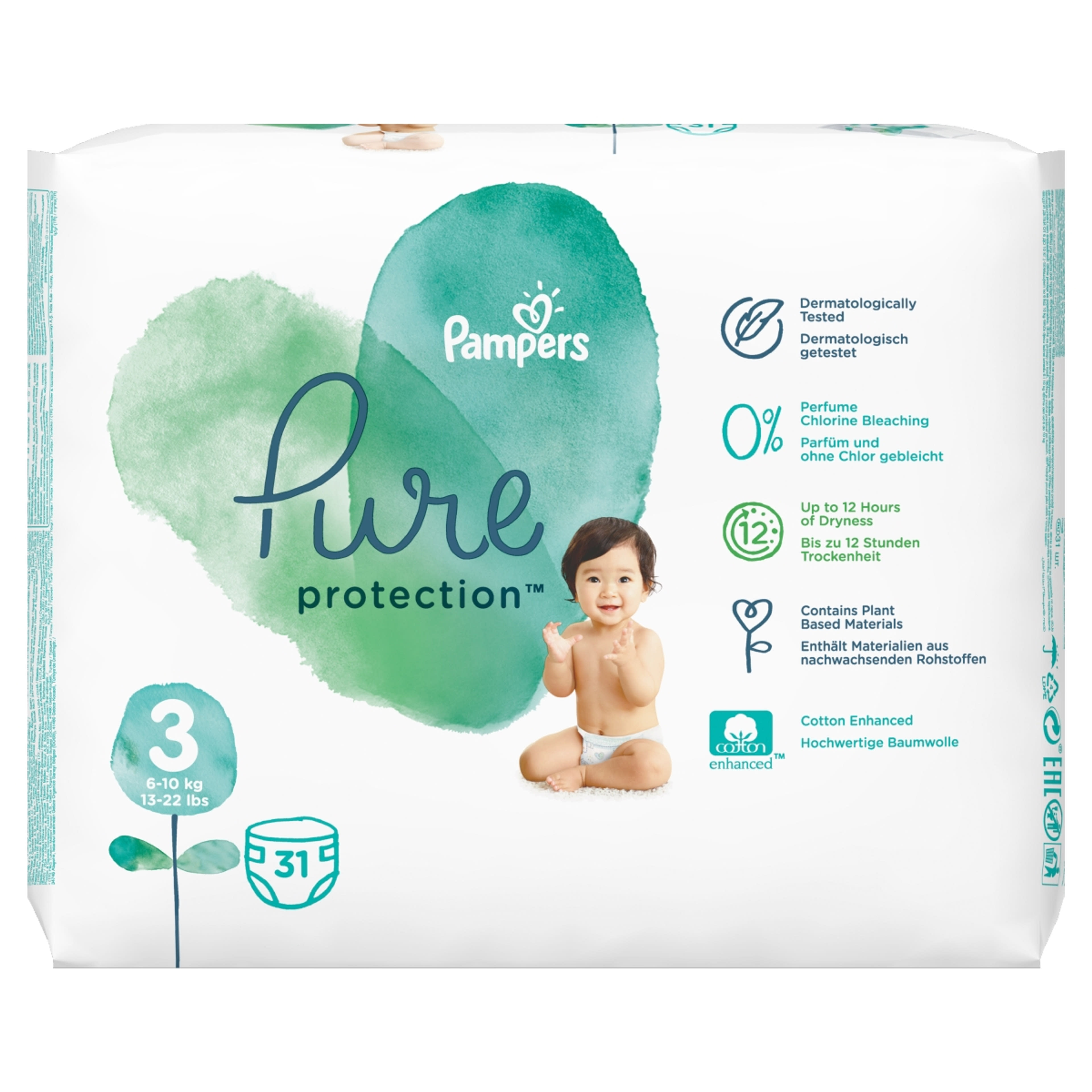 Pampers Pure ProtectionPelenka 3-as 6-10kg - 31 db