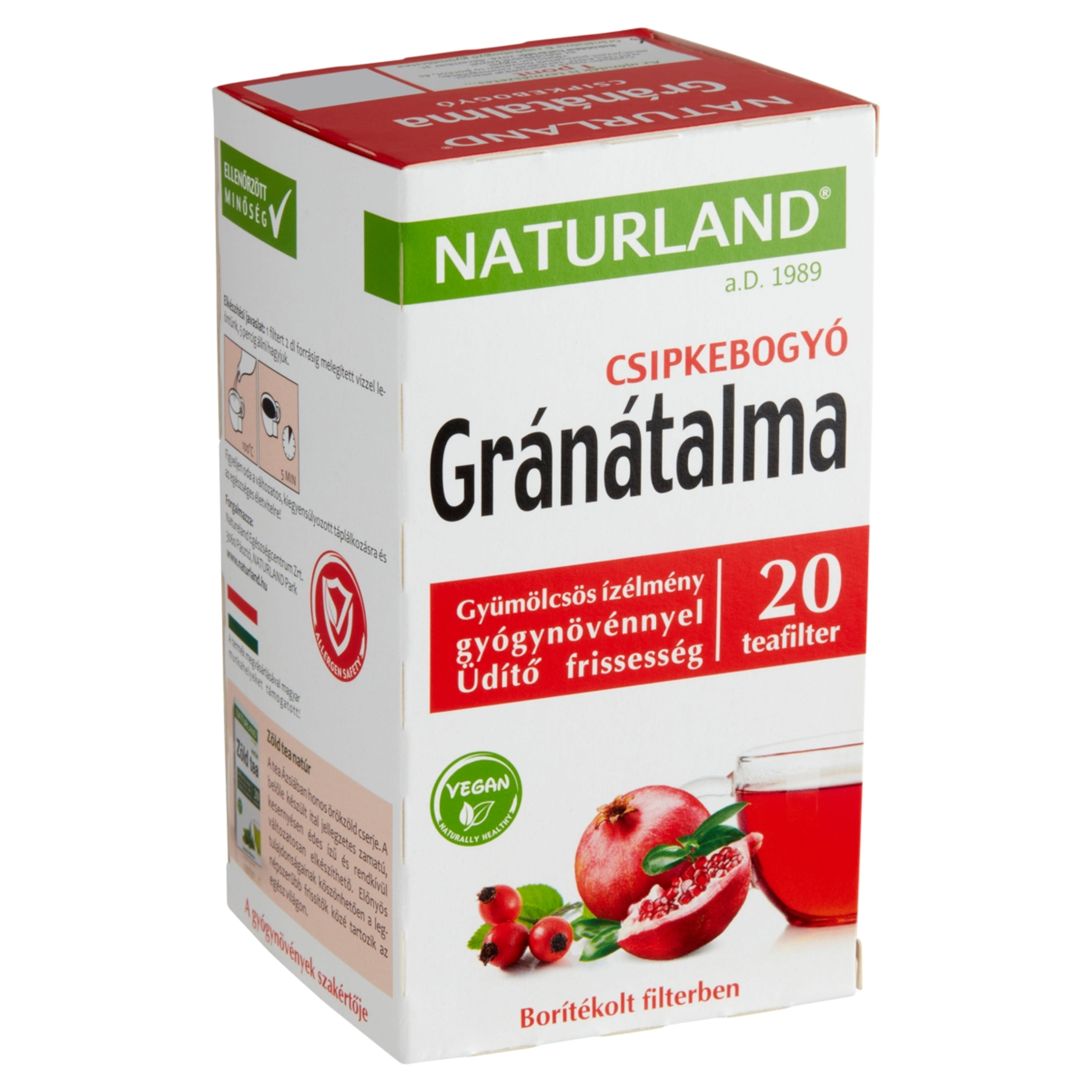 Naturland gyümölcstea gránátalma csipkebogyó, 20 filter - 40 g-2