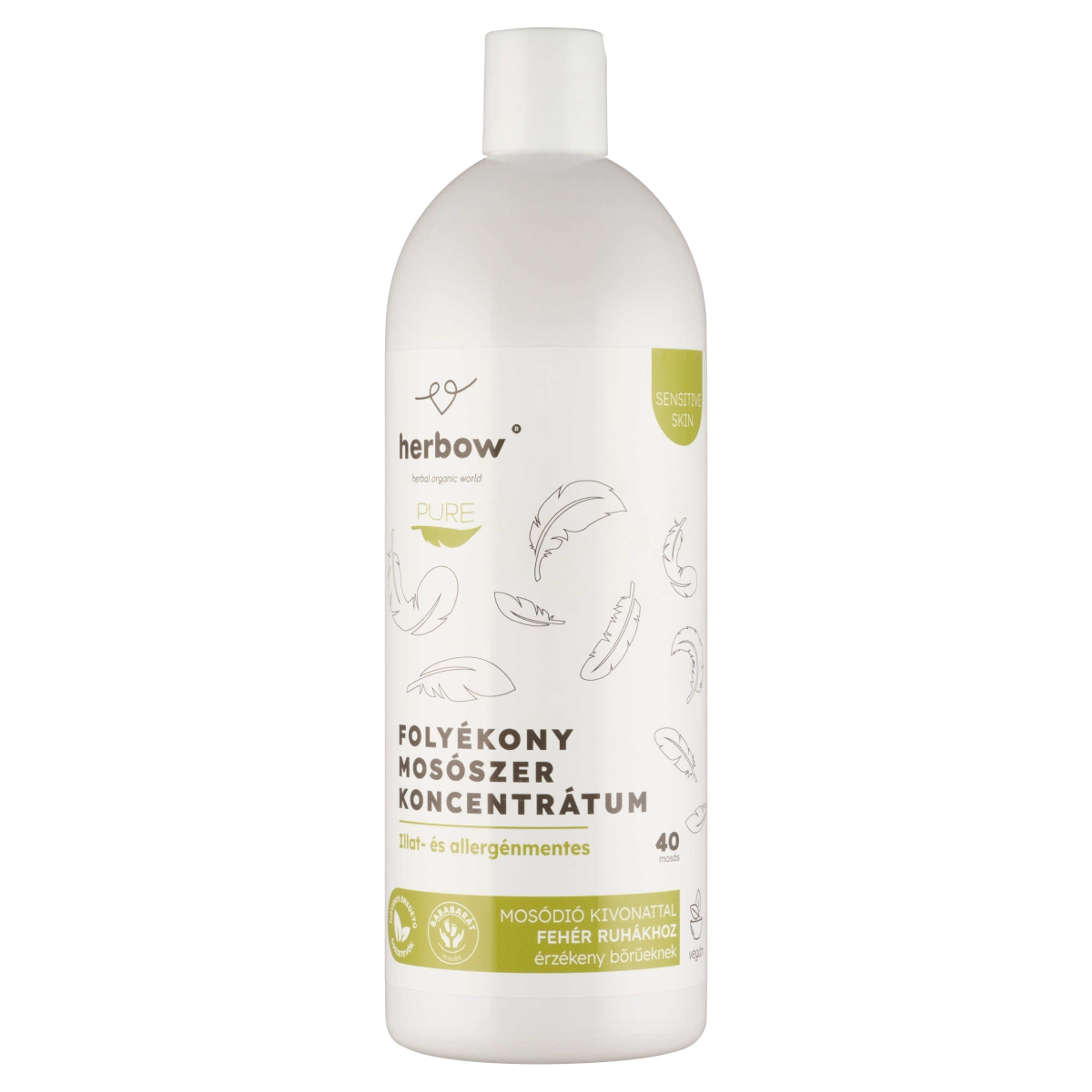 Herbow Pure folyékony mosószer, fehér ruhákhoz 40 mosás - 1000 ml