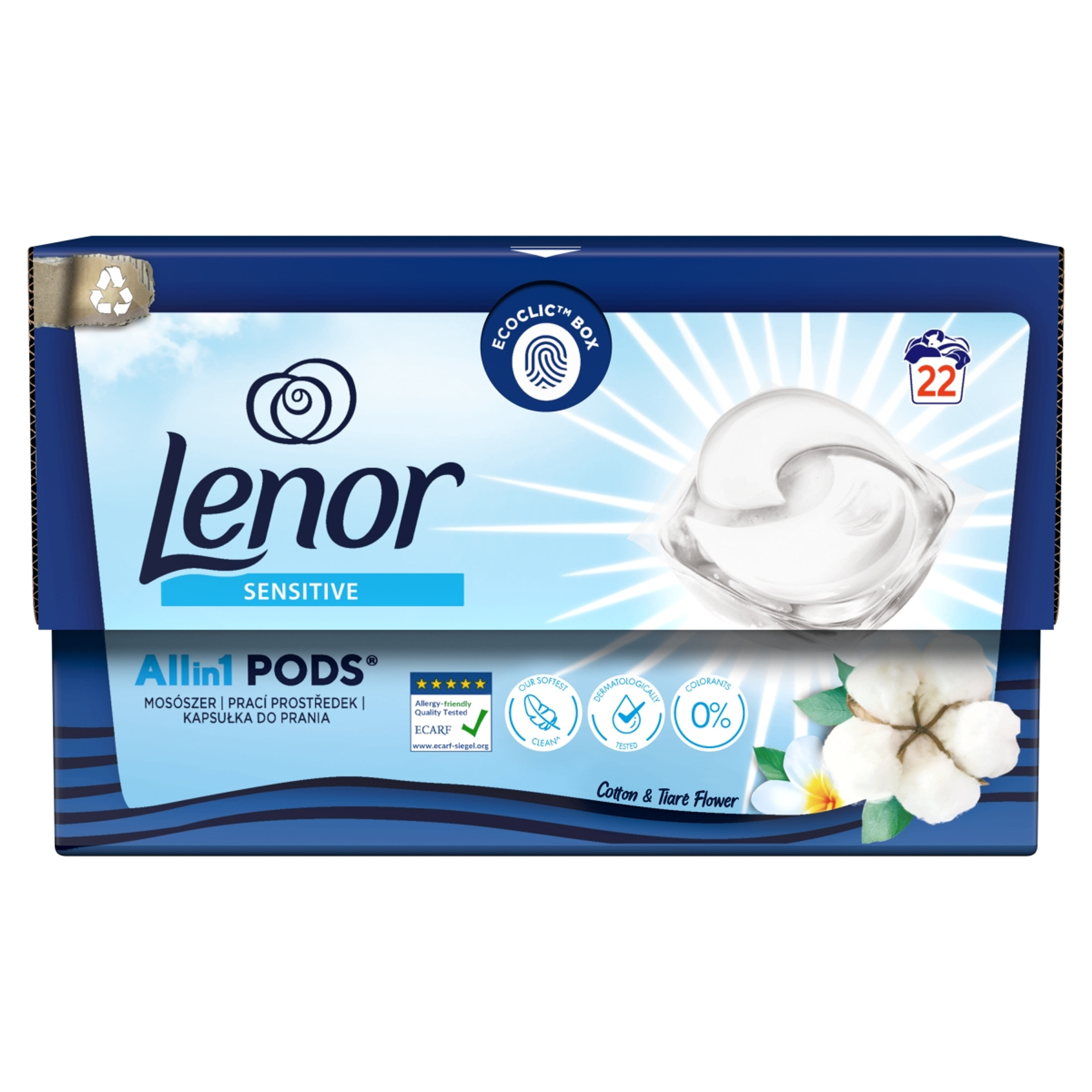 Lenor All-in-1 Pods mosókapszula, Sensitive - 22 db