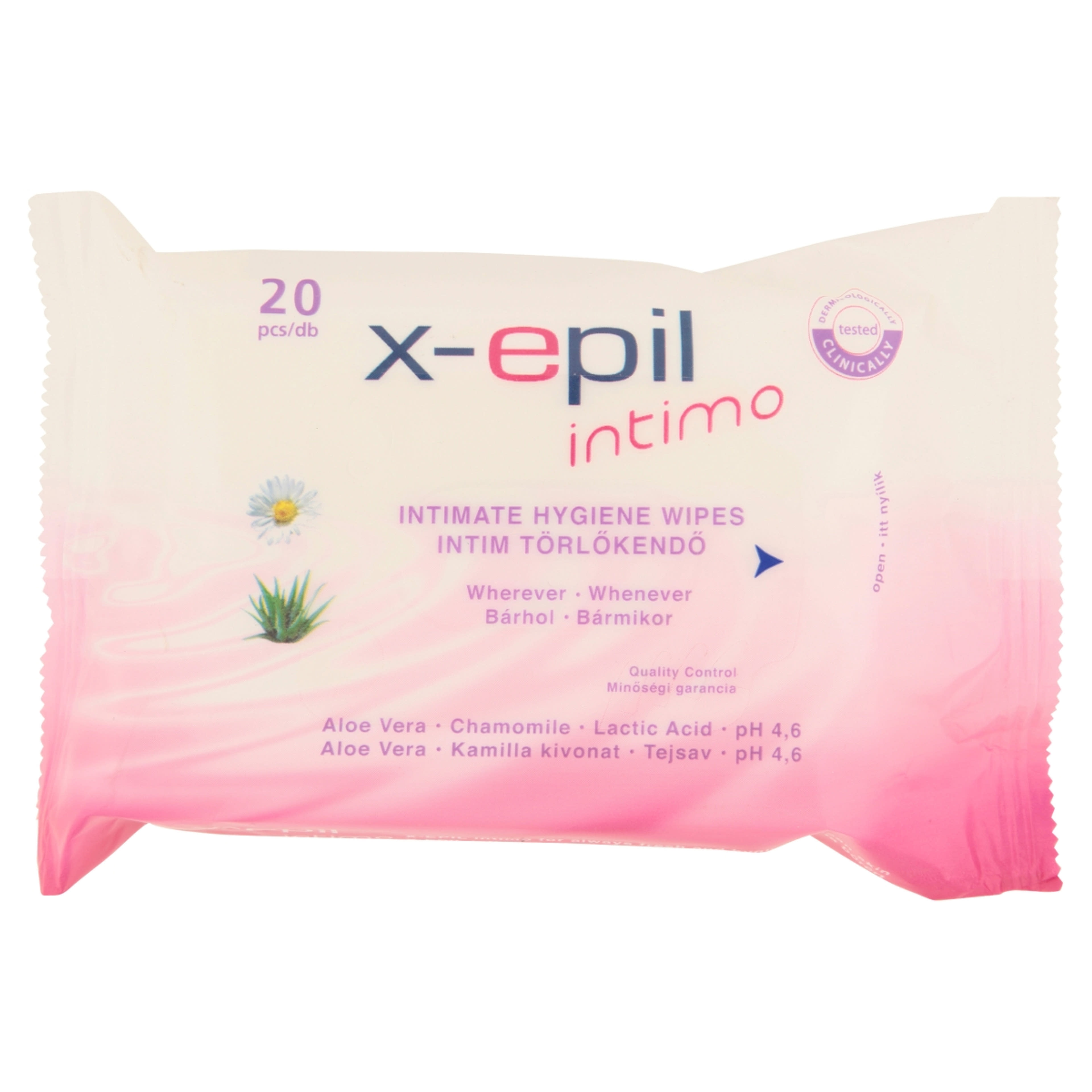 X-Epil Intimo intim törlőkendő - 20 db