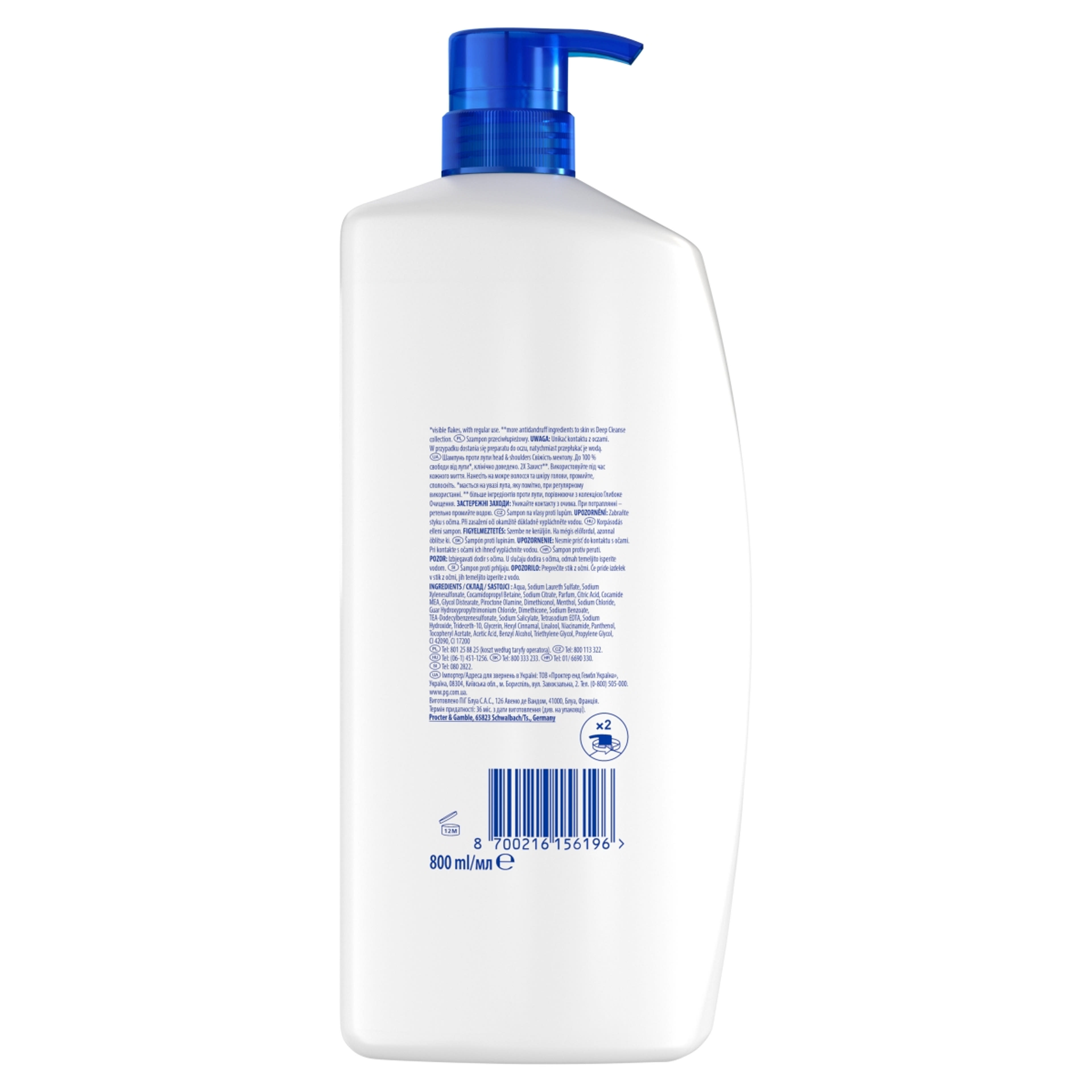 Head & Shoulders Menthol Fresh korpásodás elleni sampon - 800 ml-2