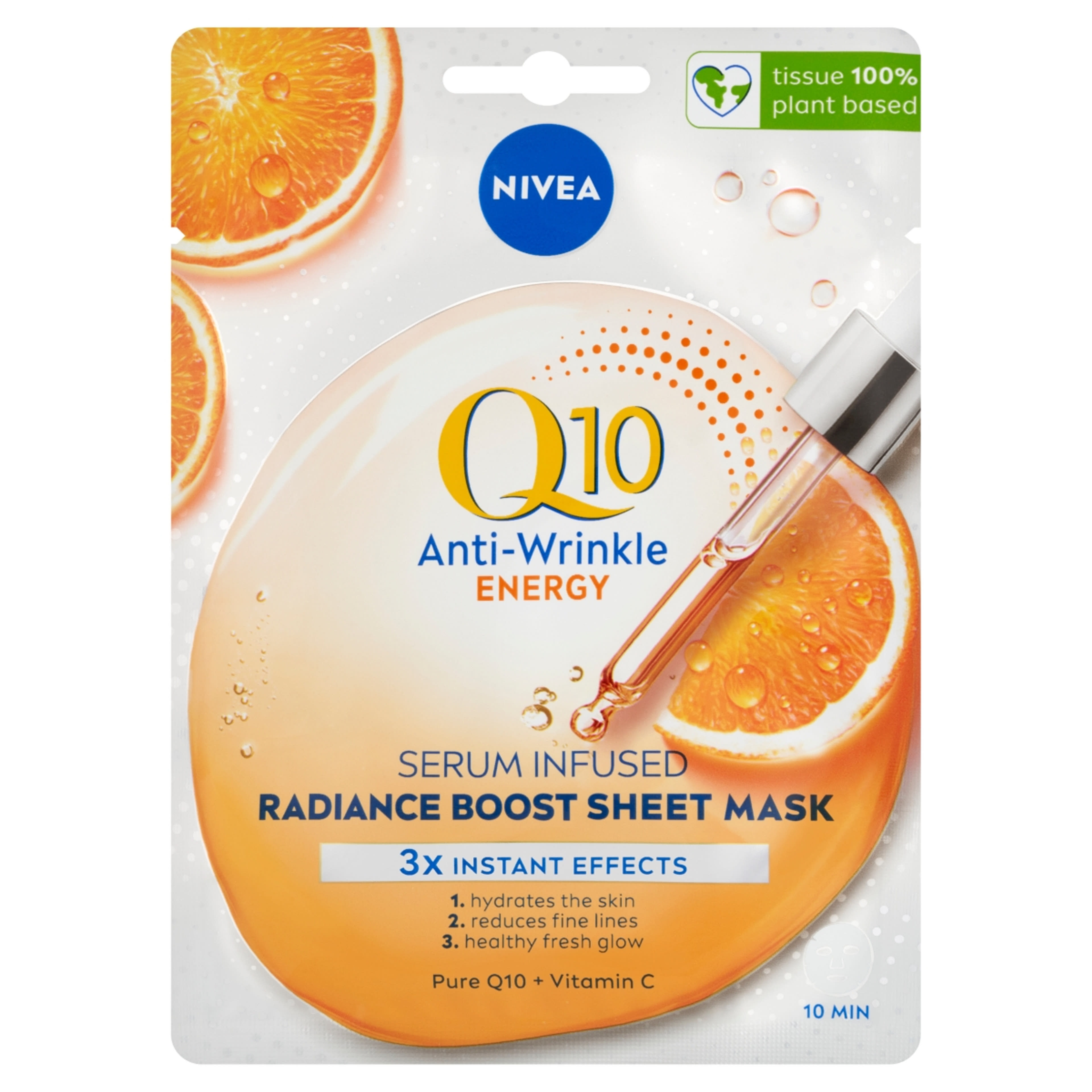Nivea Q10 plus C 10 perces energetizáló fátyolmaszk - 1 db-1