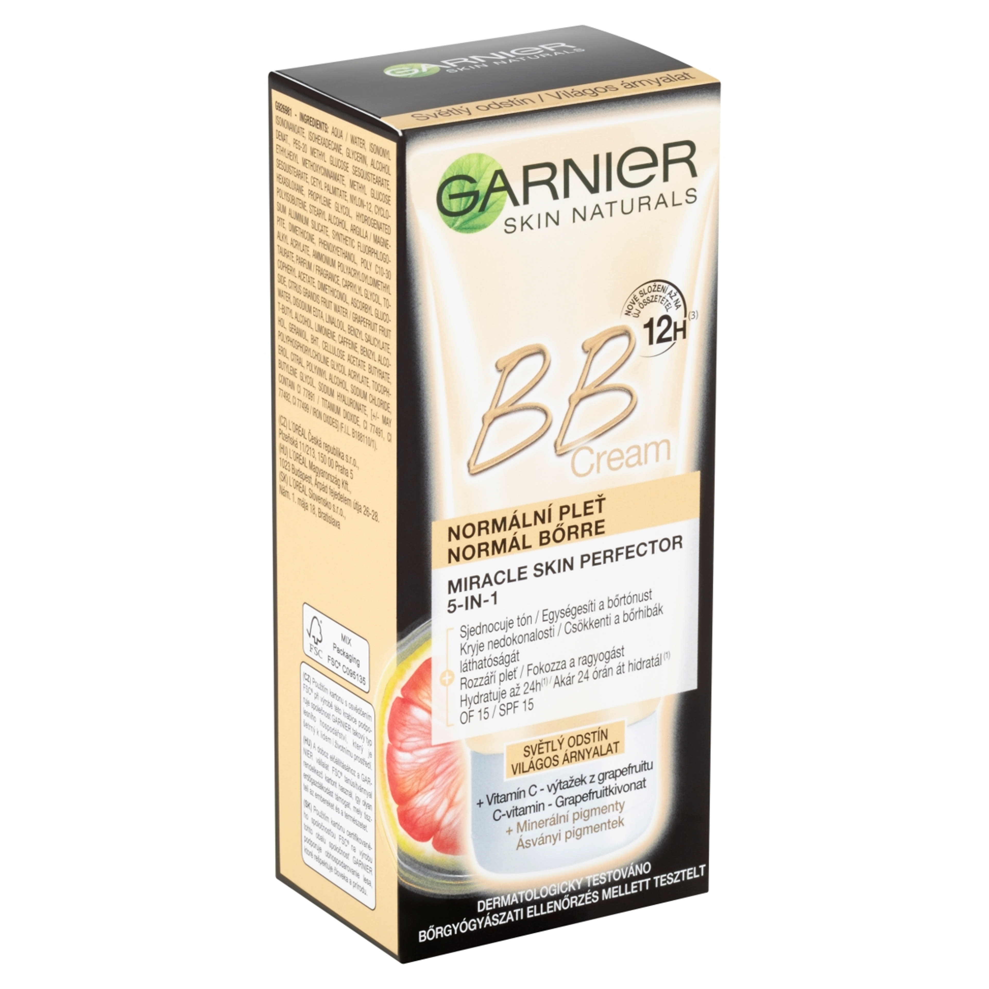 Garnier Skin Naturals All-In-One Perfecting Care BB Krém Normál Bőrre Világos Árnyalat SPF 15 - 50 ml-3