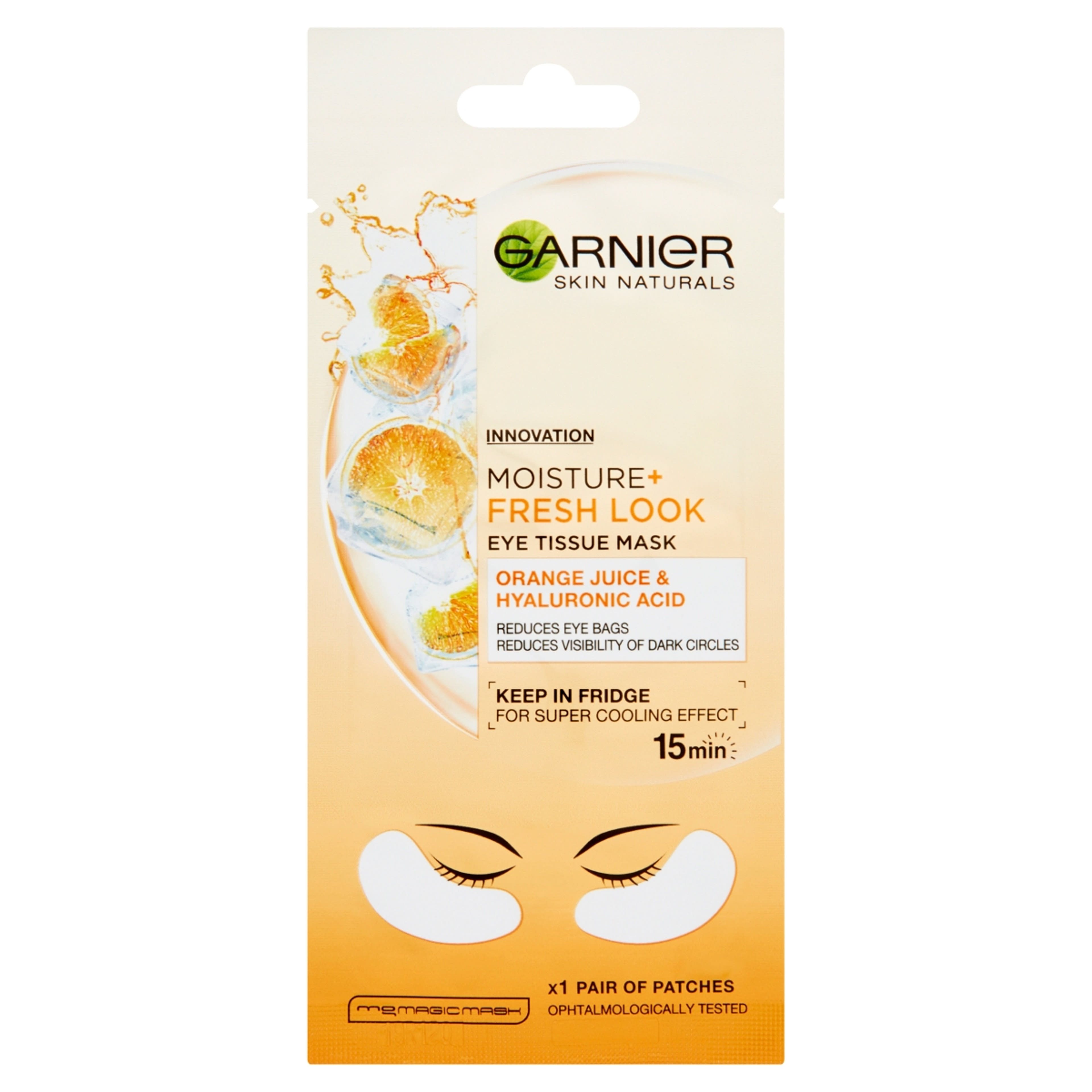 Garnier Skin Naturals Moisture+ Energizáló Textil Maszk Szemkörnyékre - 6 g
