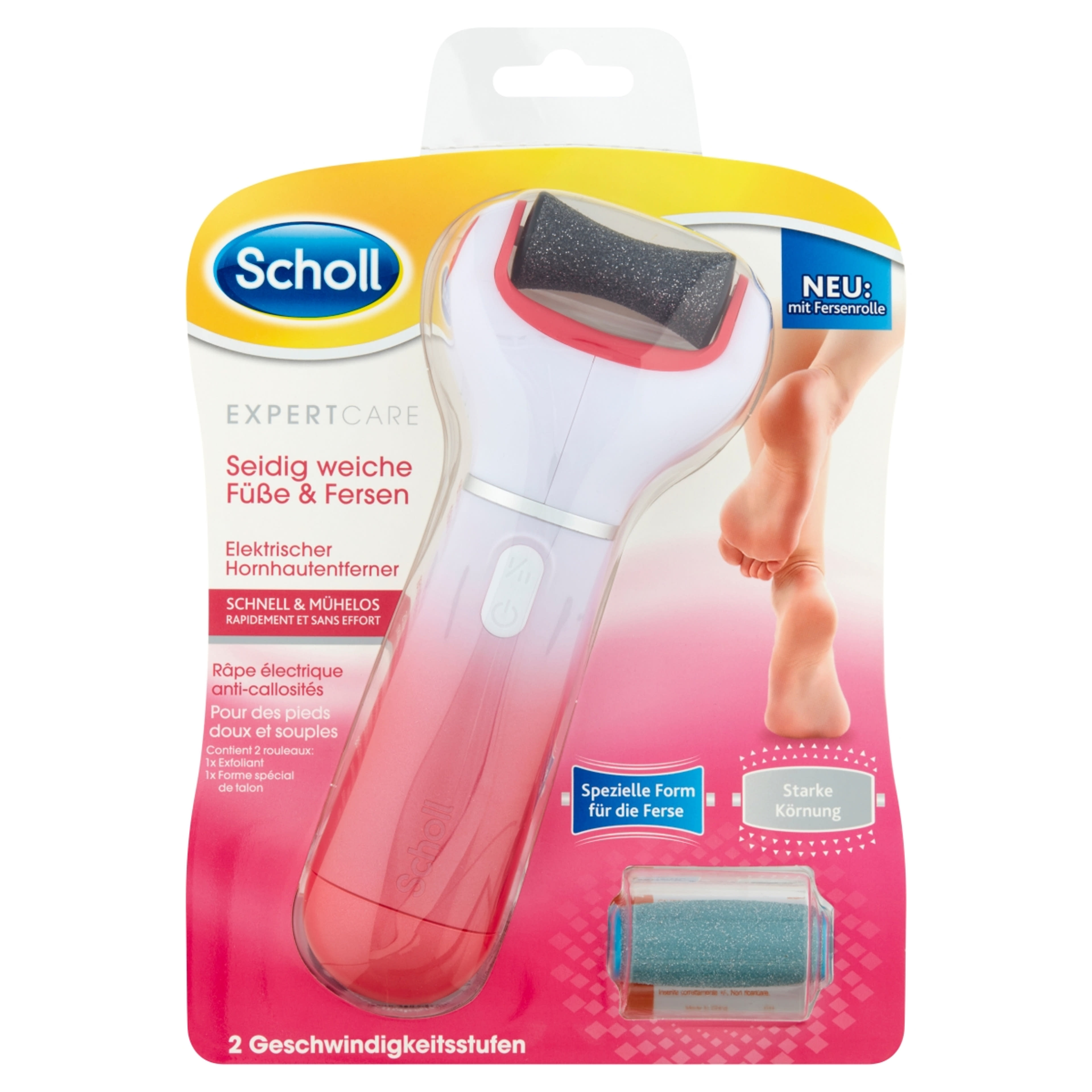 Scholl Velvet Smooth elektromos talpreszelő tengeri ásványokkal és exfoliálóval, rózsaszín - 1 db