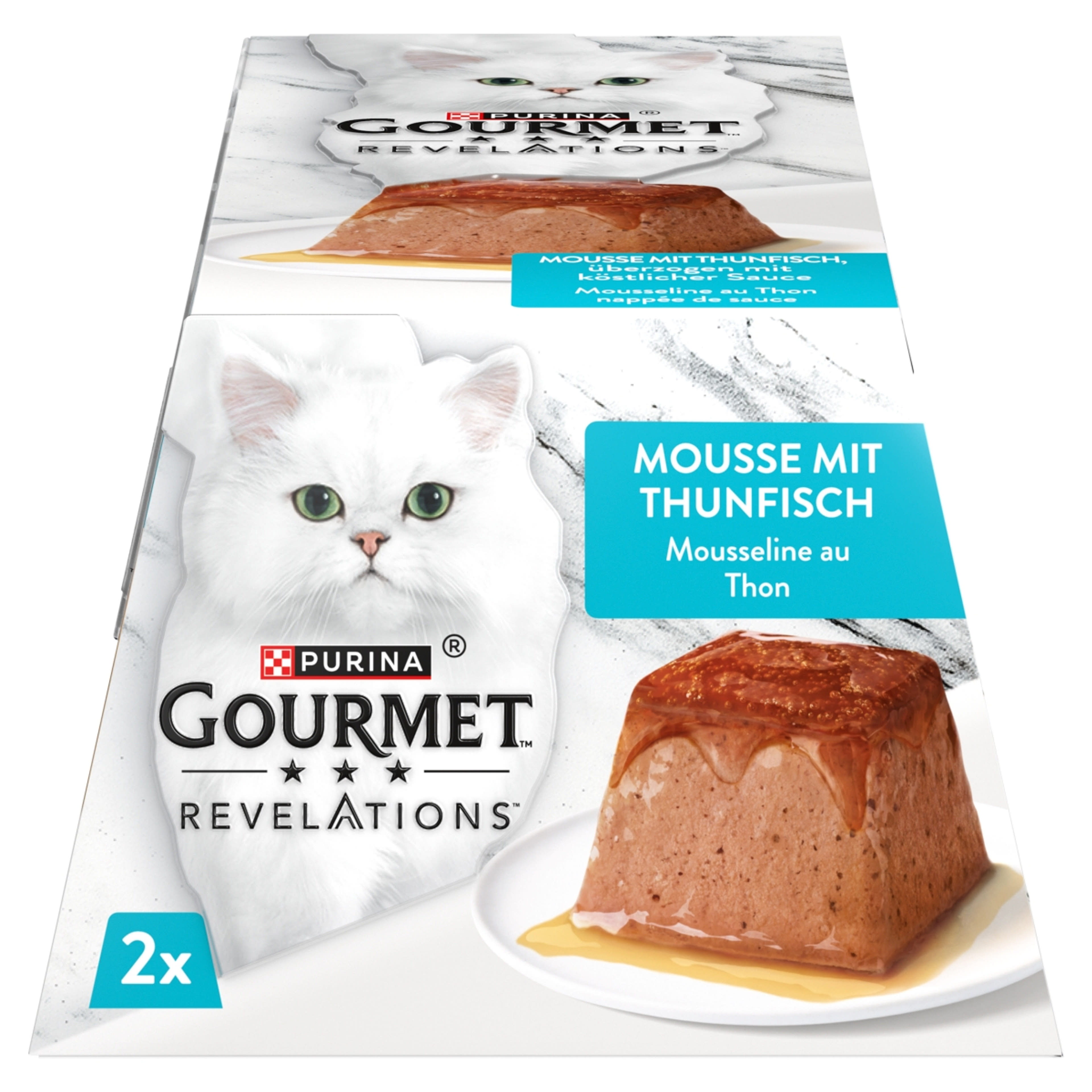 Purina Gourmet Revelations pástétom tonhallal és szósszal nedves macskaeledel 2 x 57 g - 114 g-1