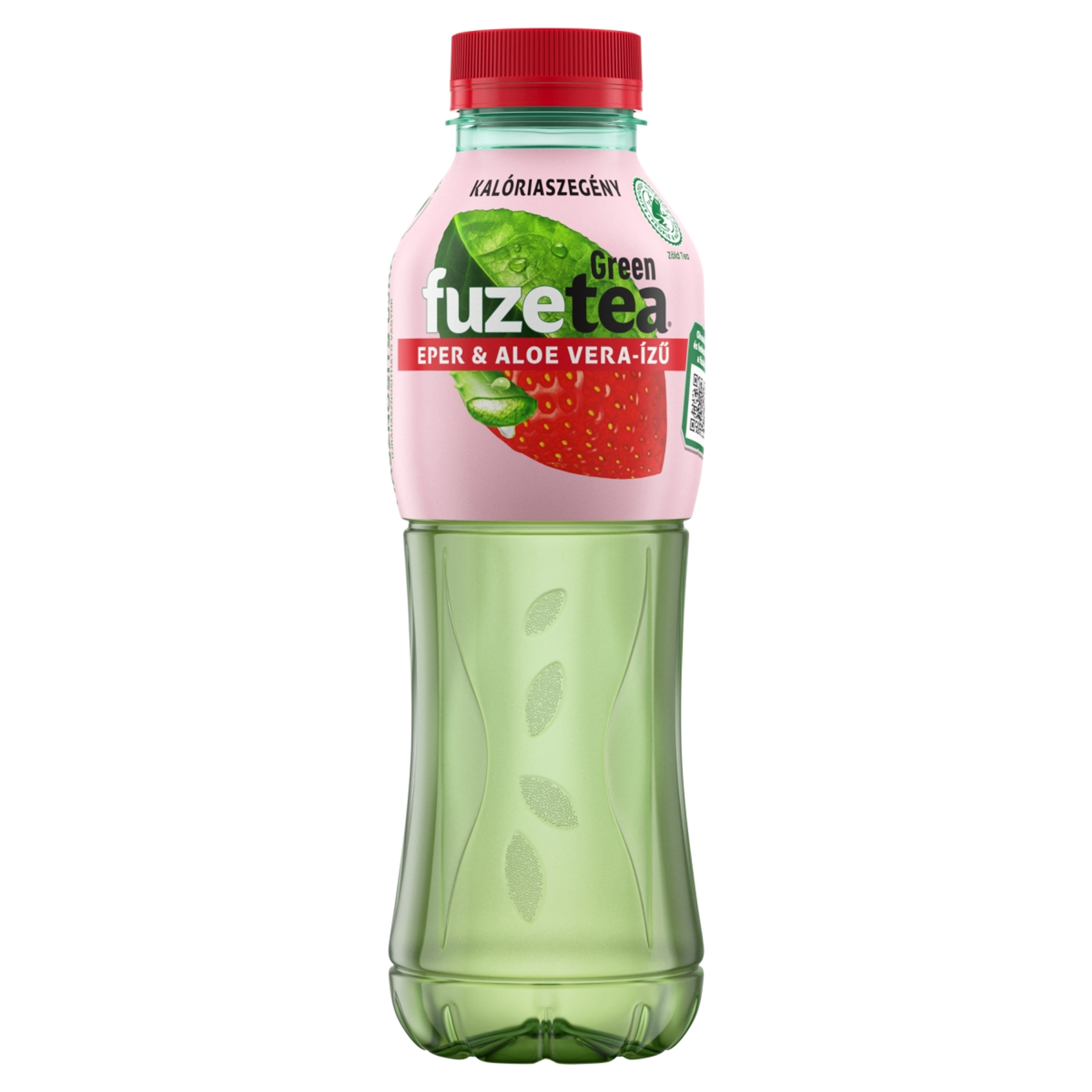 FuzeTea szénsavmentes eper-aloe vera-ízű üdítőital zöld tea kivonattal - 500 ml-1