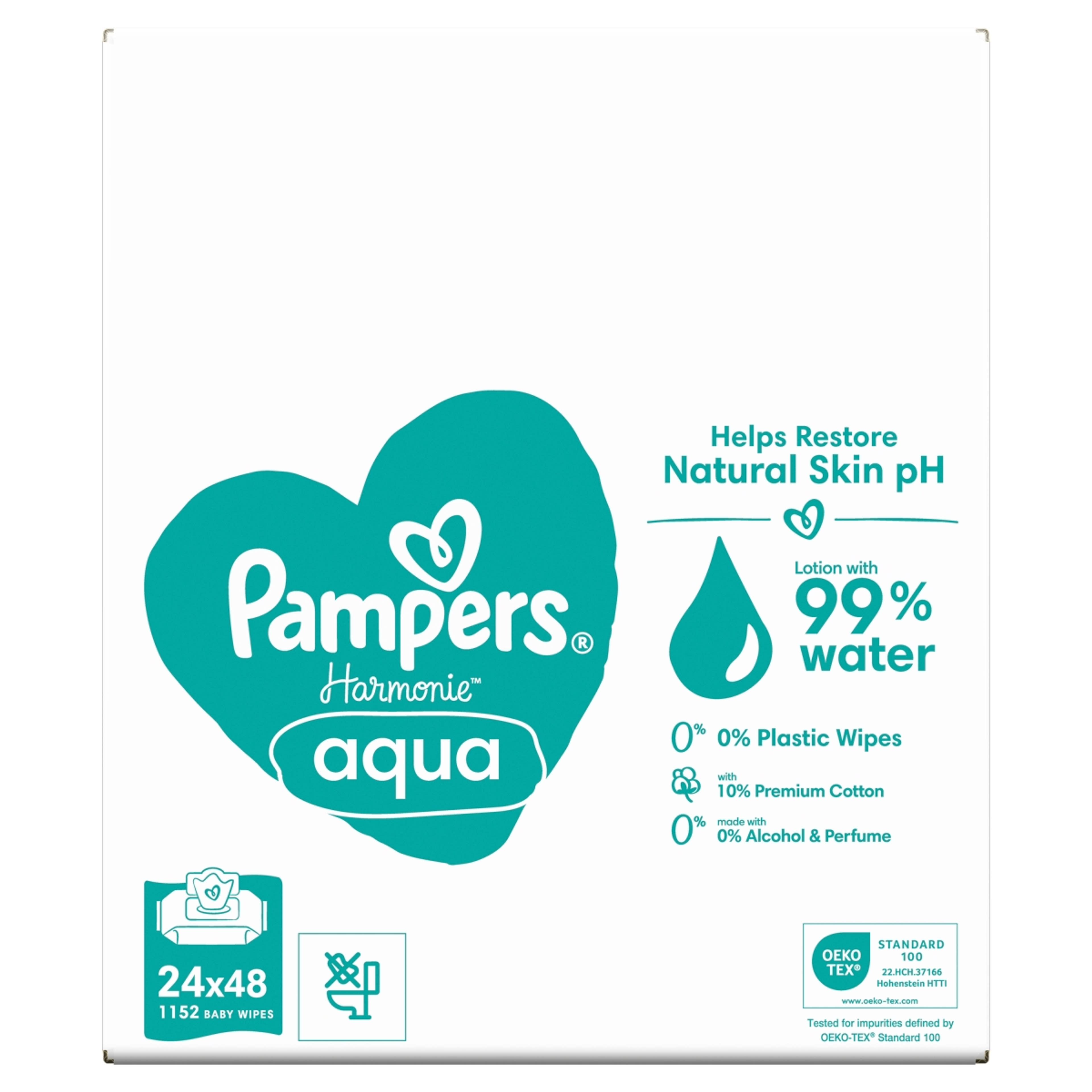 Pampers Harmonie Aqua nedves törlőkendő - 1152 db-1