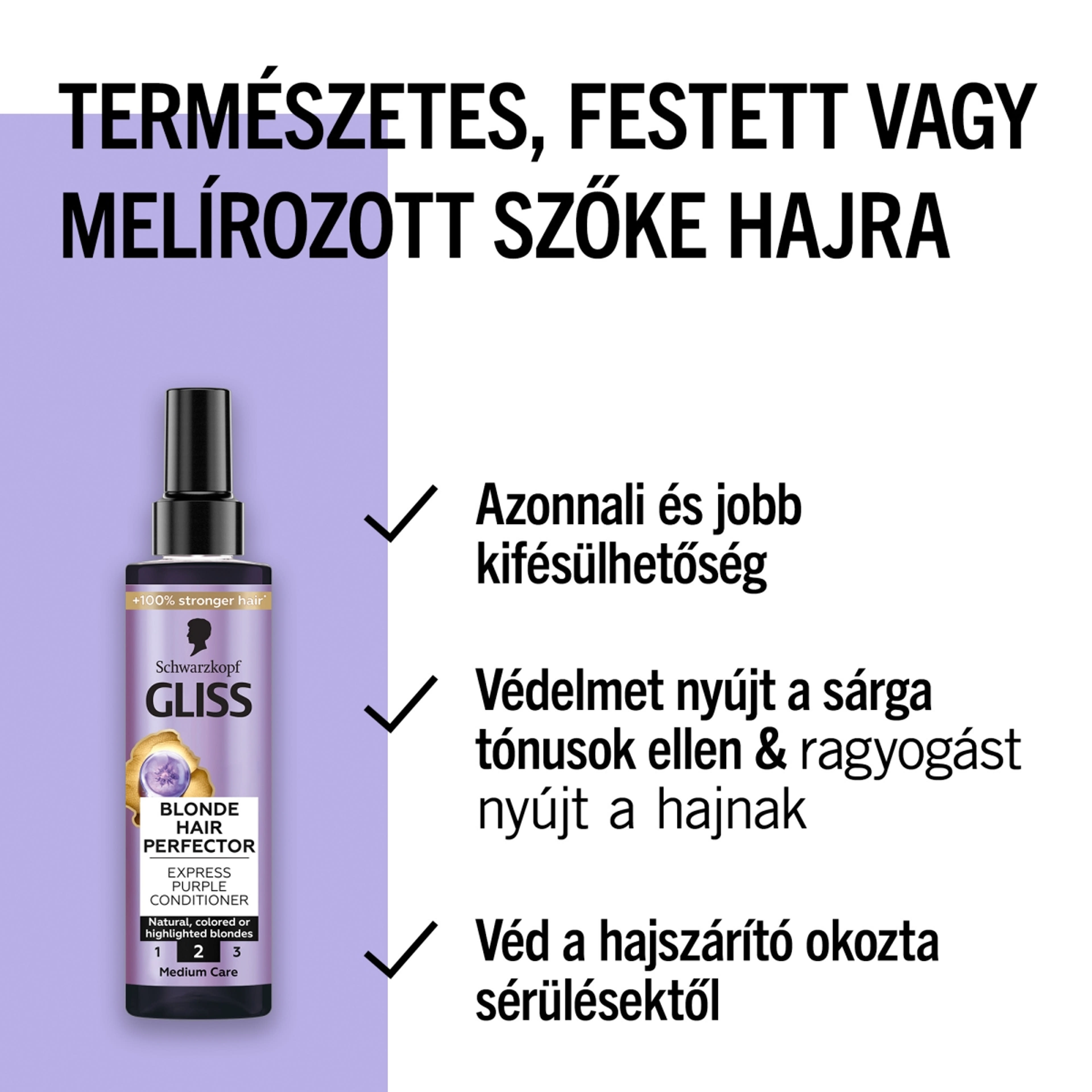 Gliss Blonde Hair Perfector Express lila hamvasító hajbalzsam - 200 ml-5