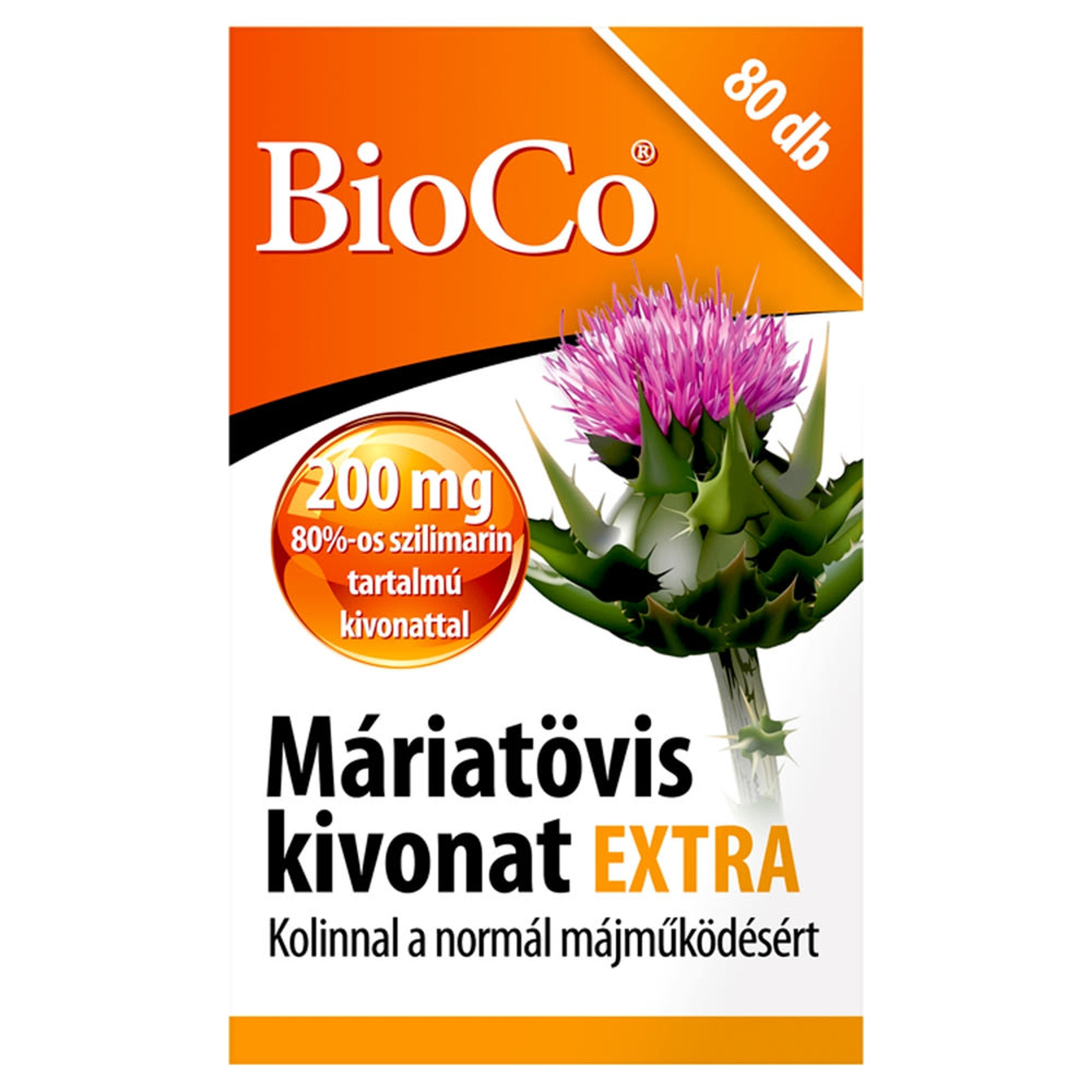 BioCo Máriatövis kivonat EXTRA étrend-kiegészítő filmtabletta - 80 db