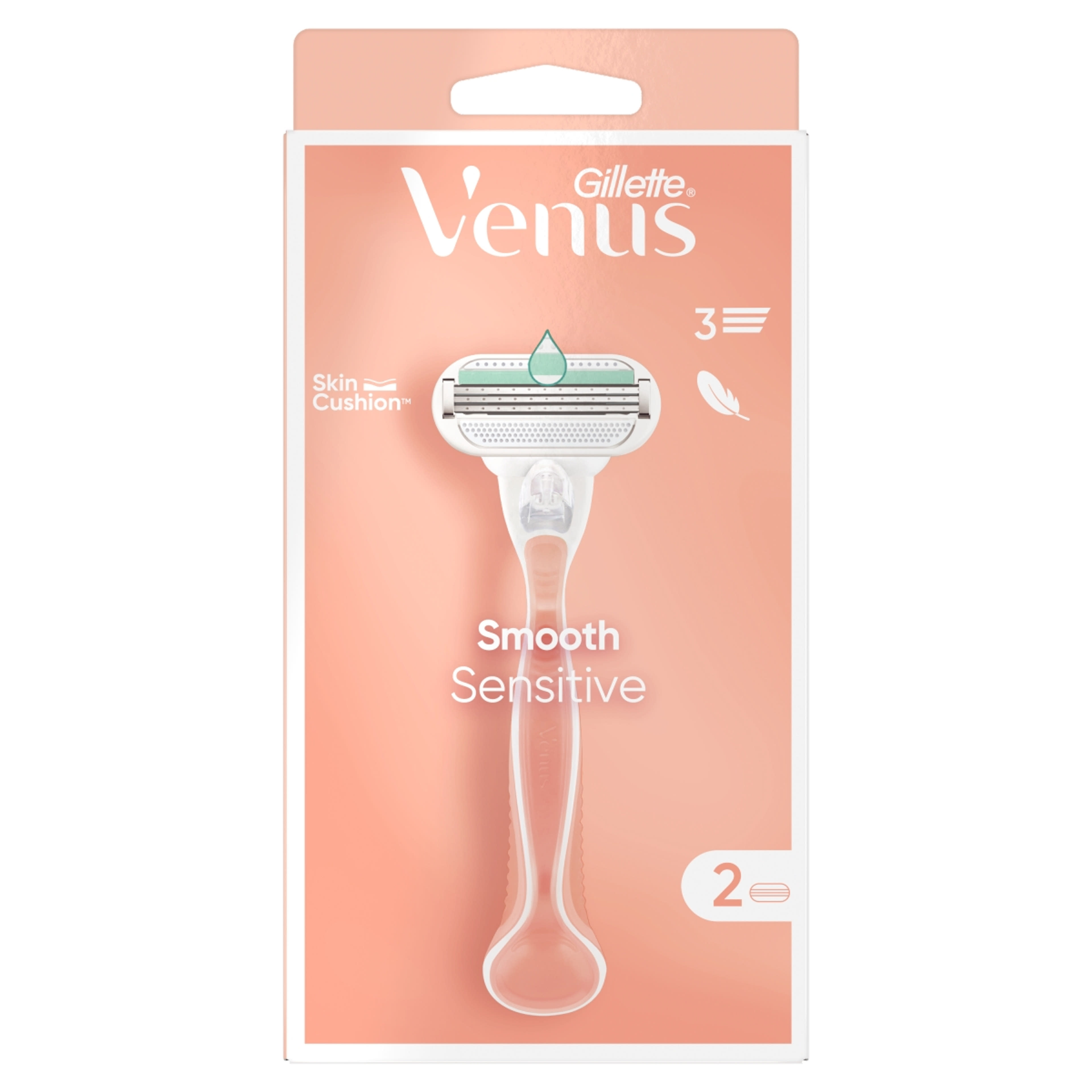 Gillette Venus Smooth Sensitive borotvakészülék 3 pengés + 2 borotvabetét - 1 db-1