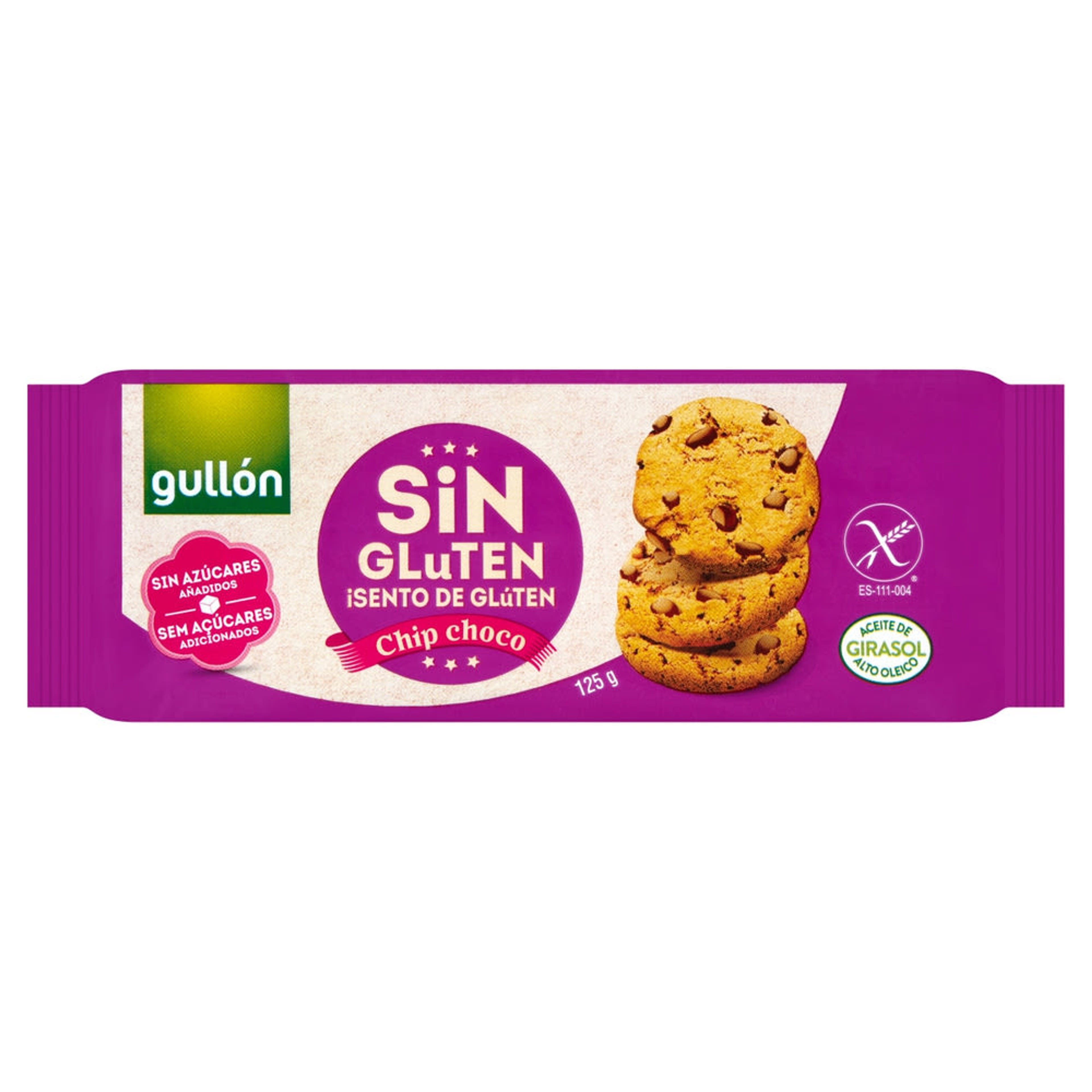 Gullon Chip Choco gluténmentes csokis keksz hozzáadott cukor nélkül - 125 g
