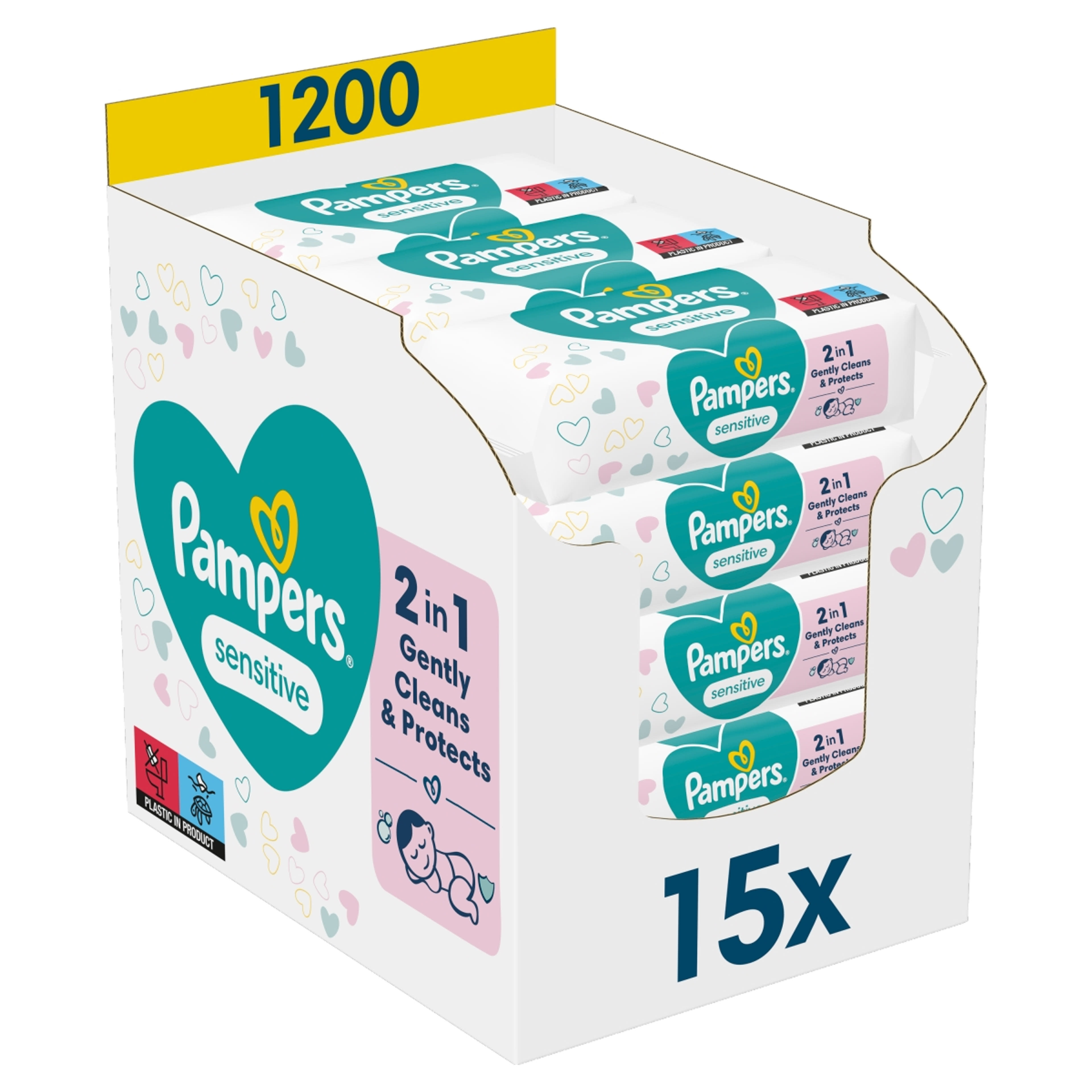 Pampers Sensitive törlőkendő (15x80 db) - 1200 db-7