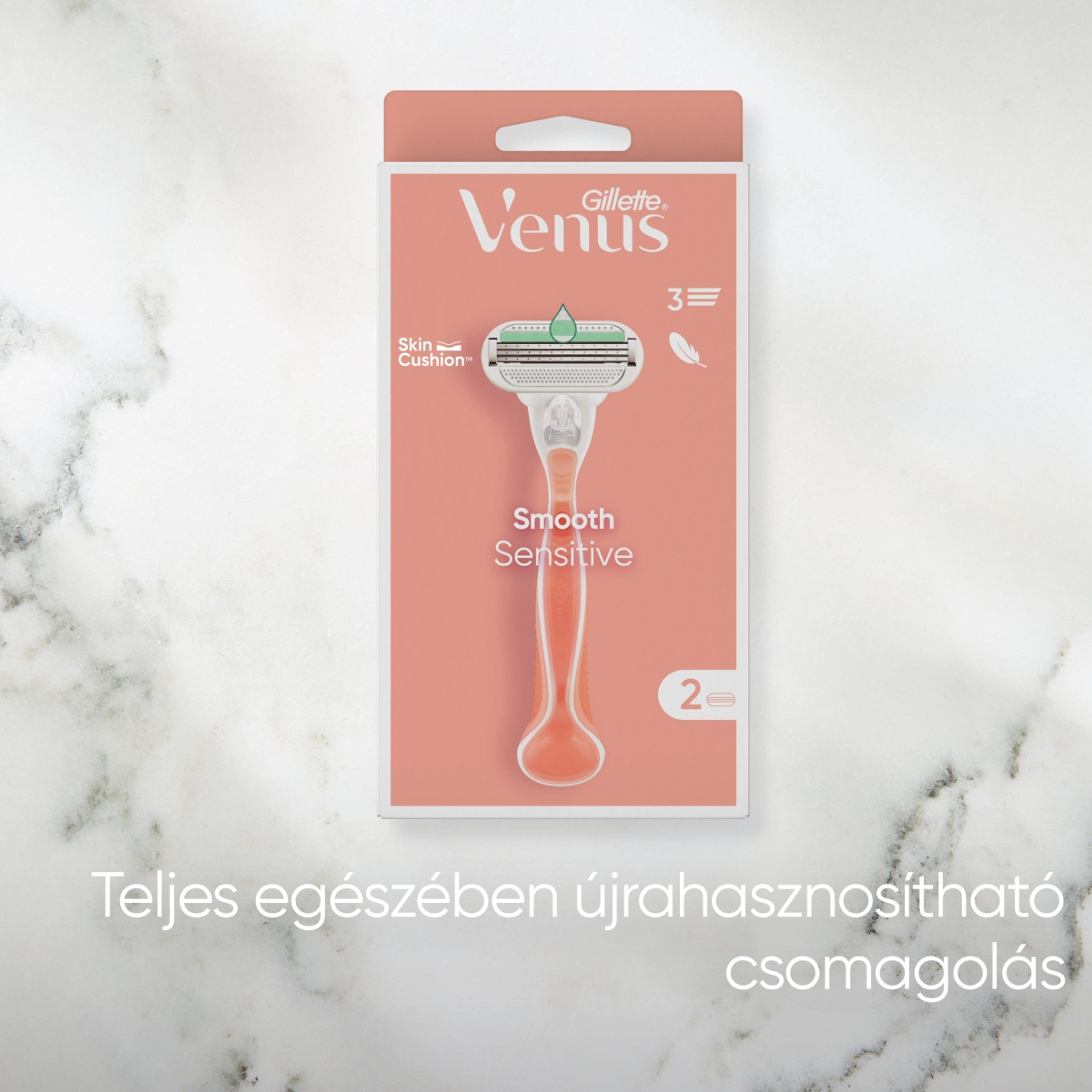 Gillette Venus Smooth Sensitive borotvakészülék 3 pengés + 2 borotvabetét - 1 db-7