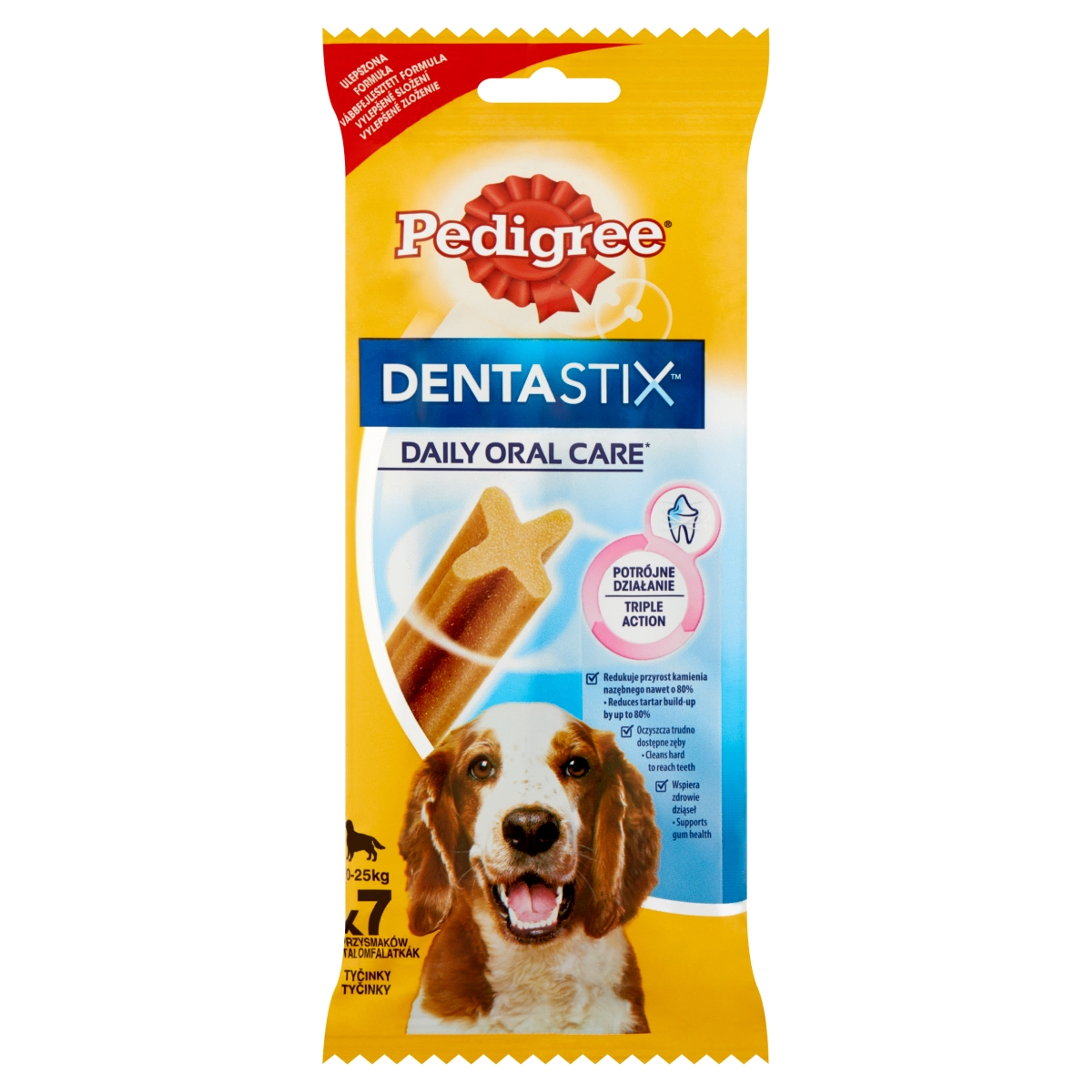 Pedigree DentaStix 4 hónapnál idősebb kiegészítő szárazeledel kutyáknak, 7 db - 180 g