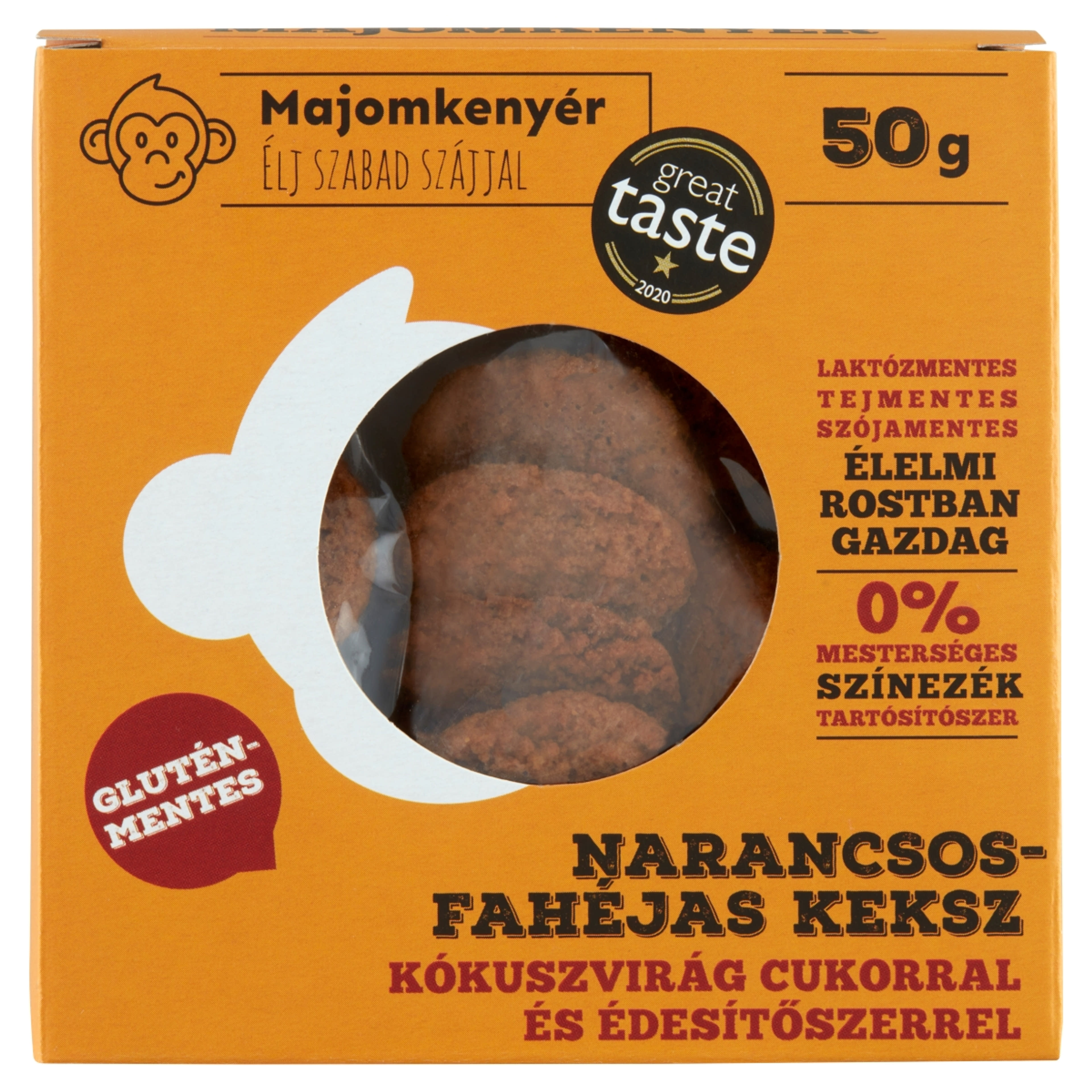 Majomkenyér Gluténmentes Narancsos-Fahéjas keksz - 50 g