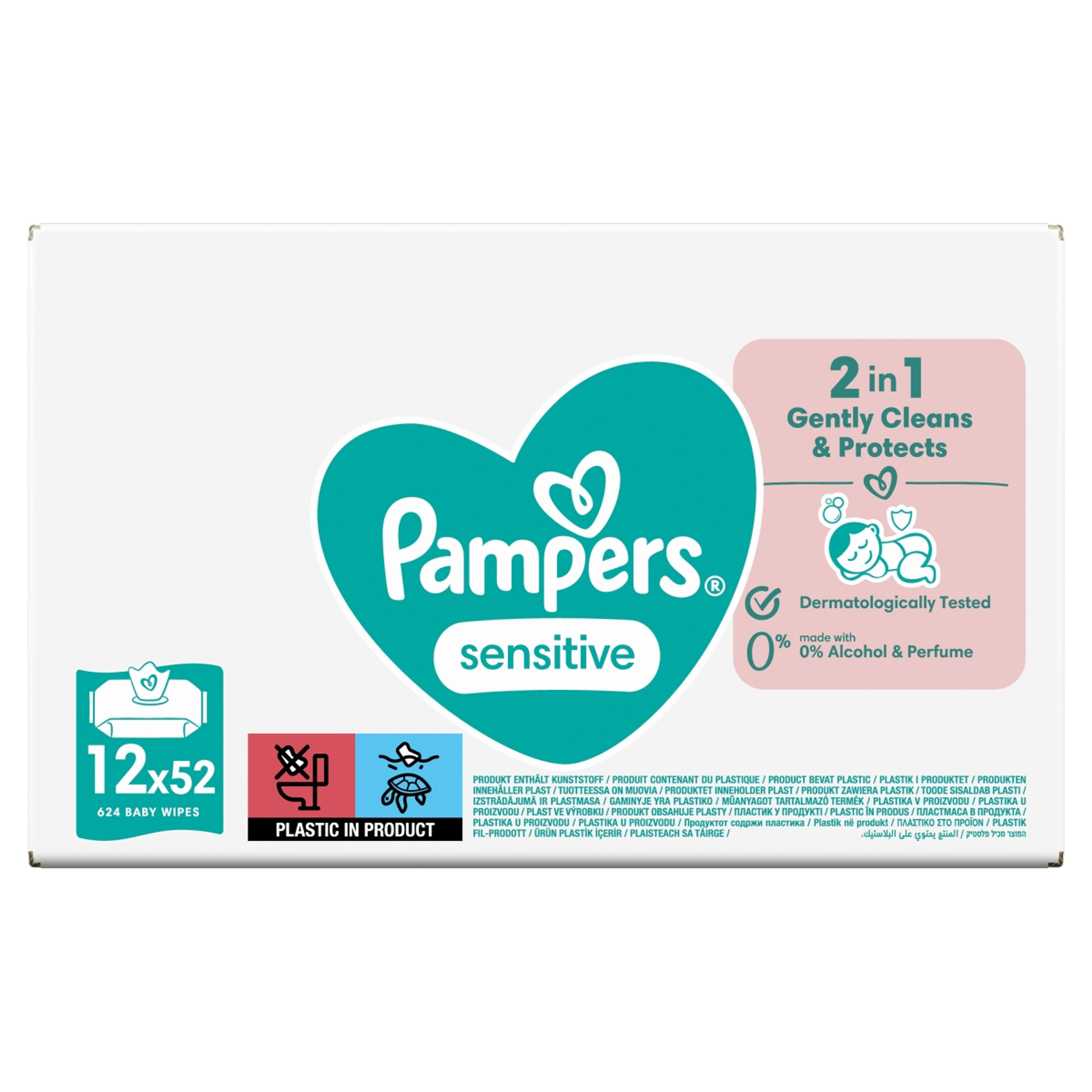 Pampers törlőkendő sensitive (12*52) - 624 db