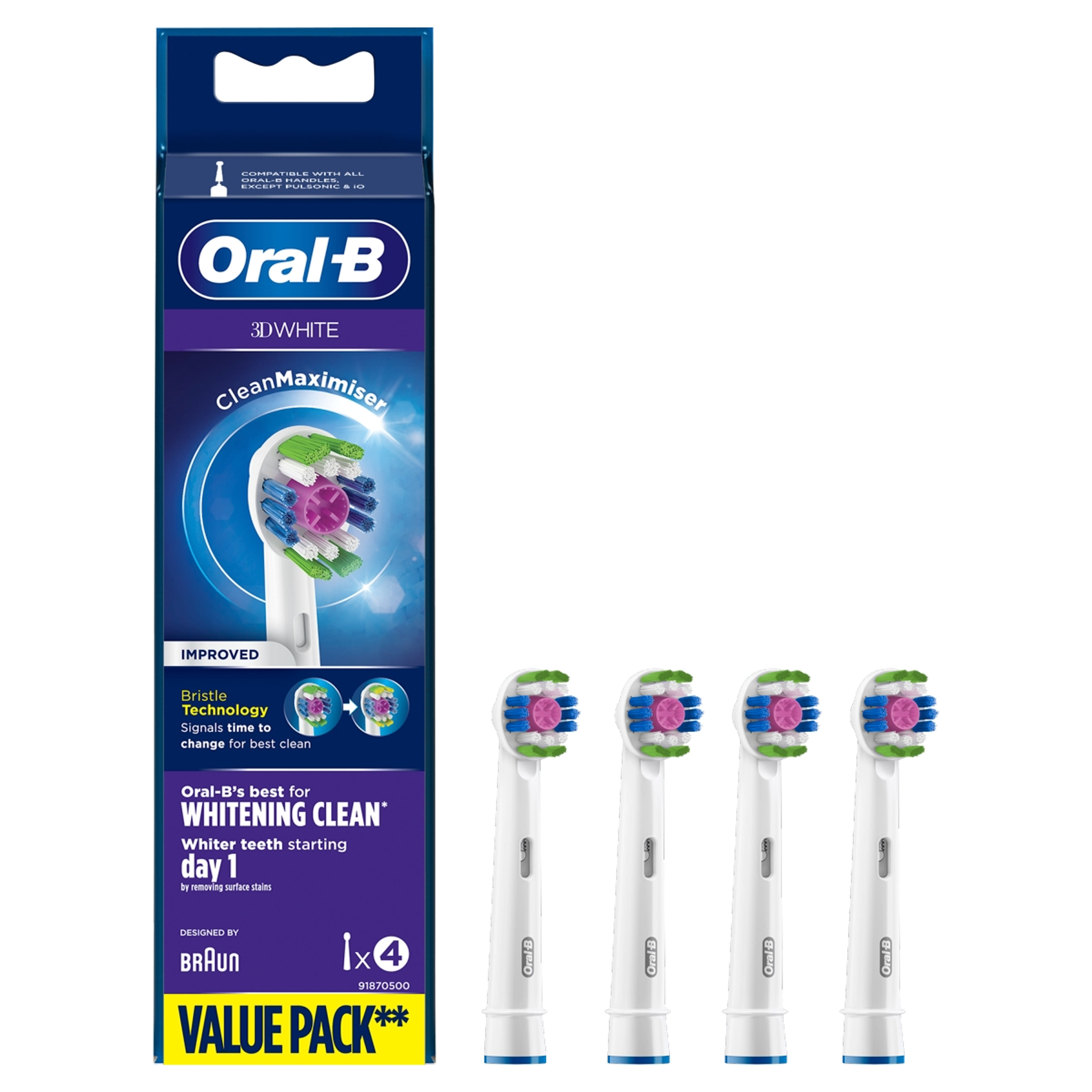Oral-B 3D White fogkefefej - 4 db-2