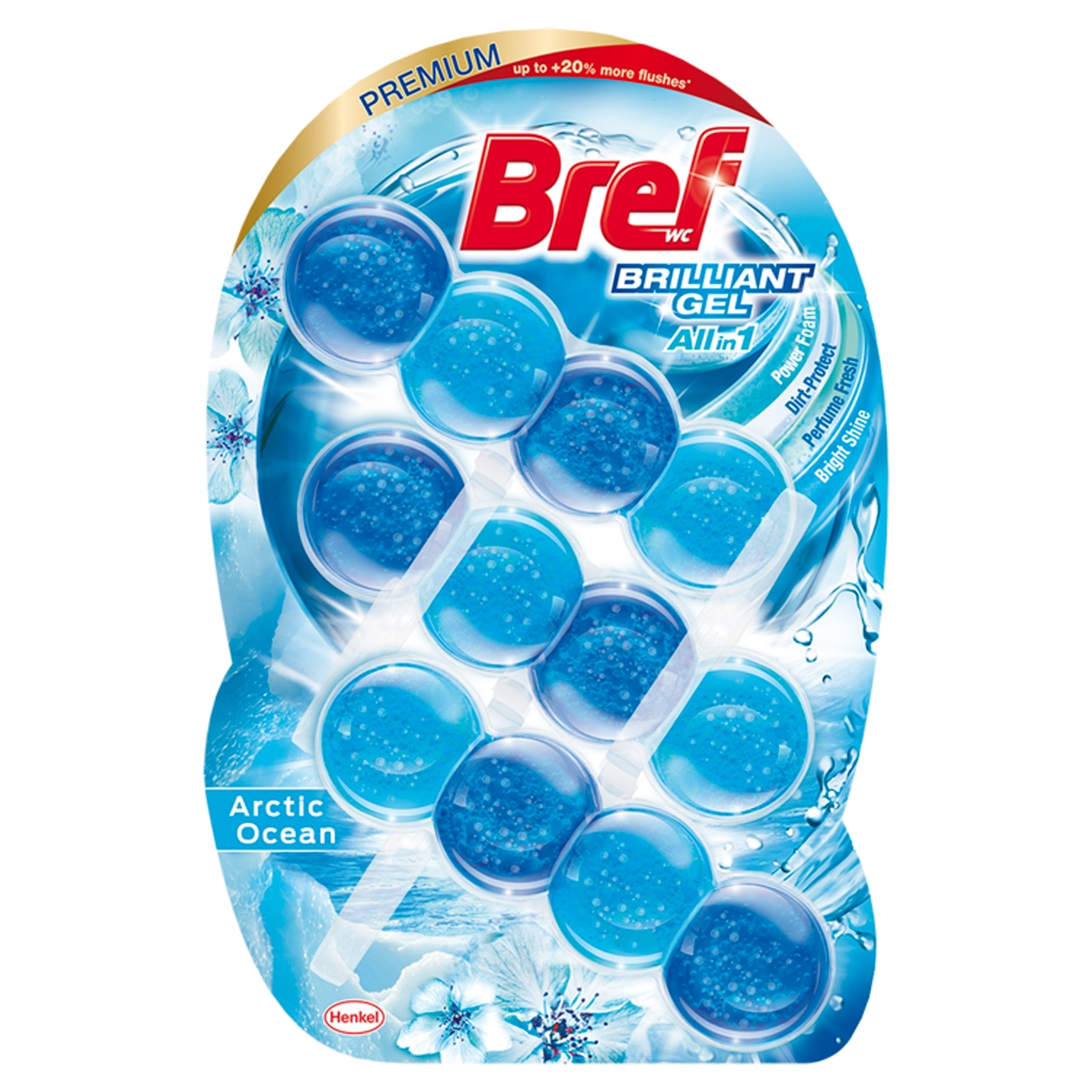 Bref Brilliant Gel Arctic Ocean WC illatosító (3x42 g) - 126 g