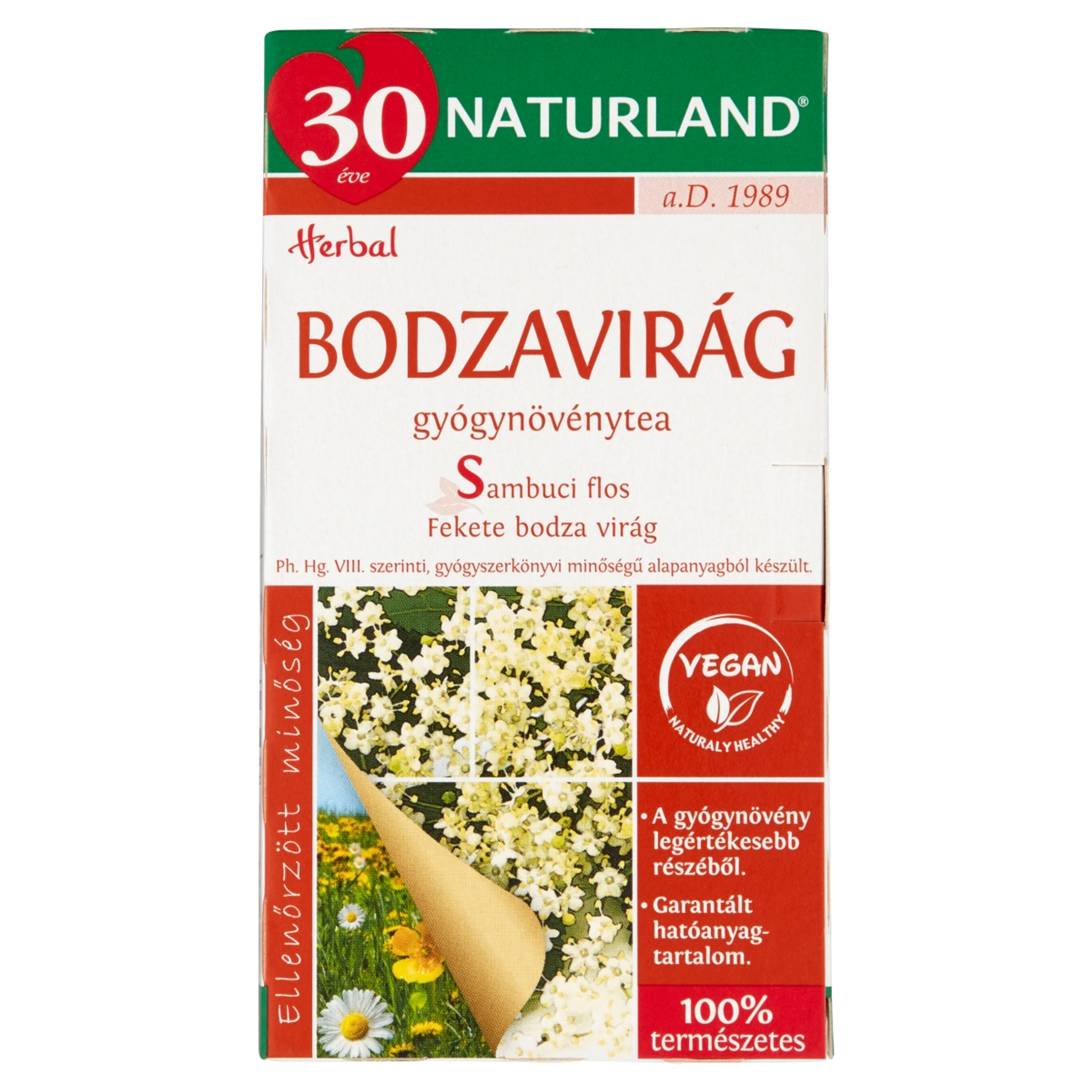 Naturland Bodzavirág tea extra filteres - 20x1,5 g