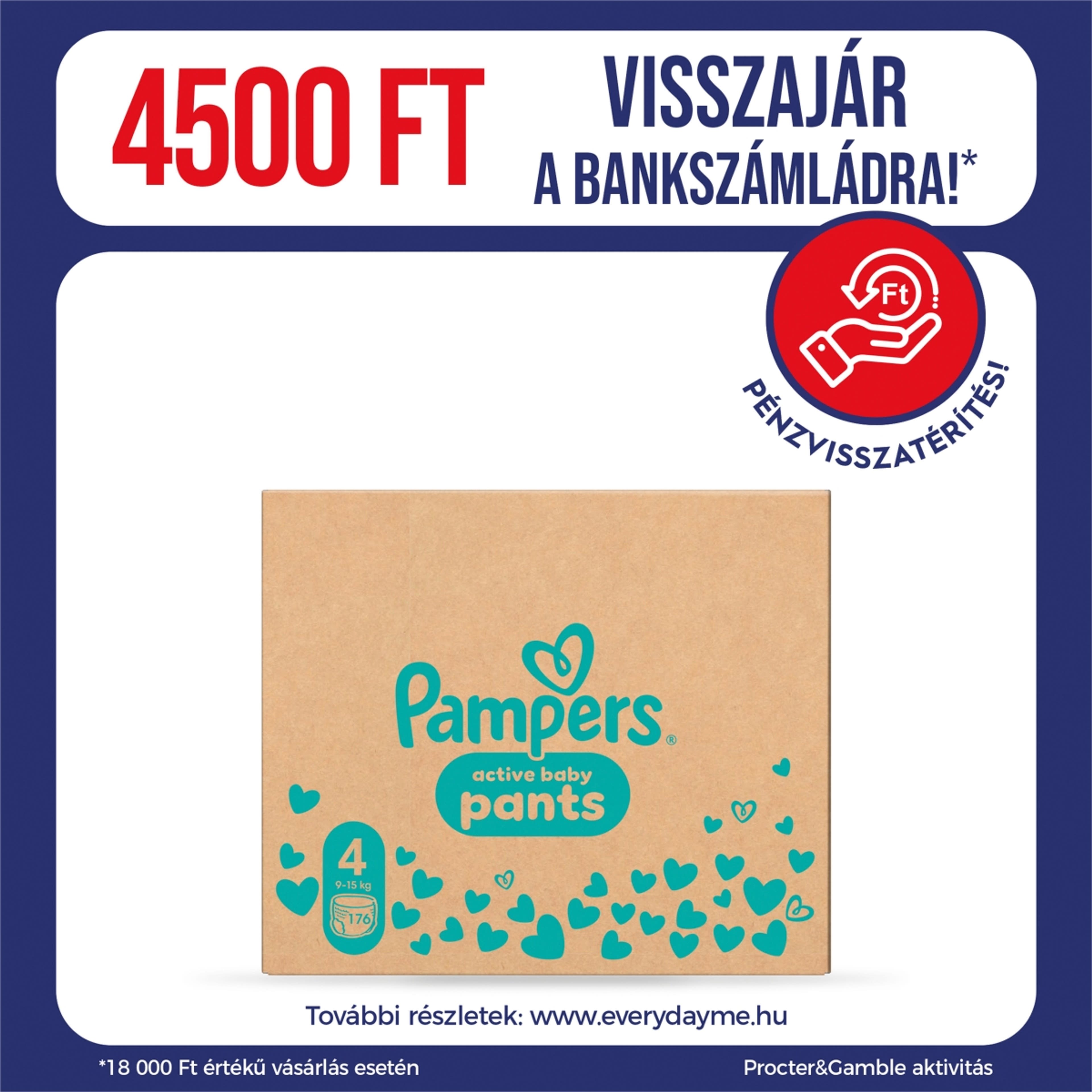 Pampers Pants bugyipelenka monthly pack 4-es 9-15 kg - 176 db