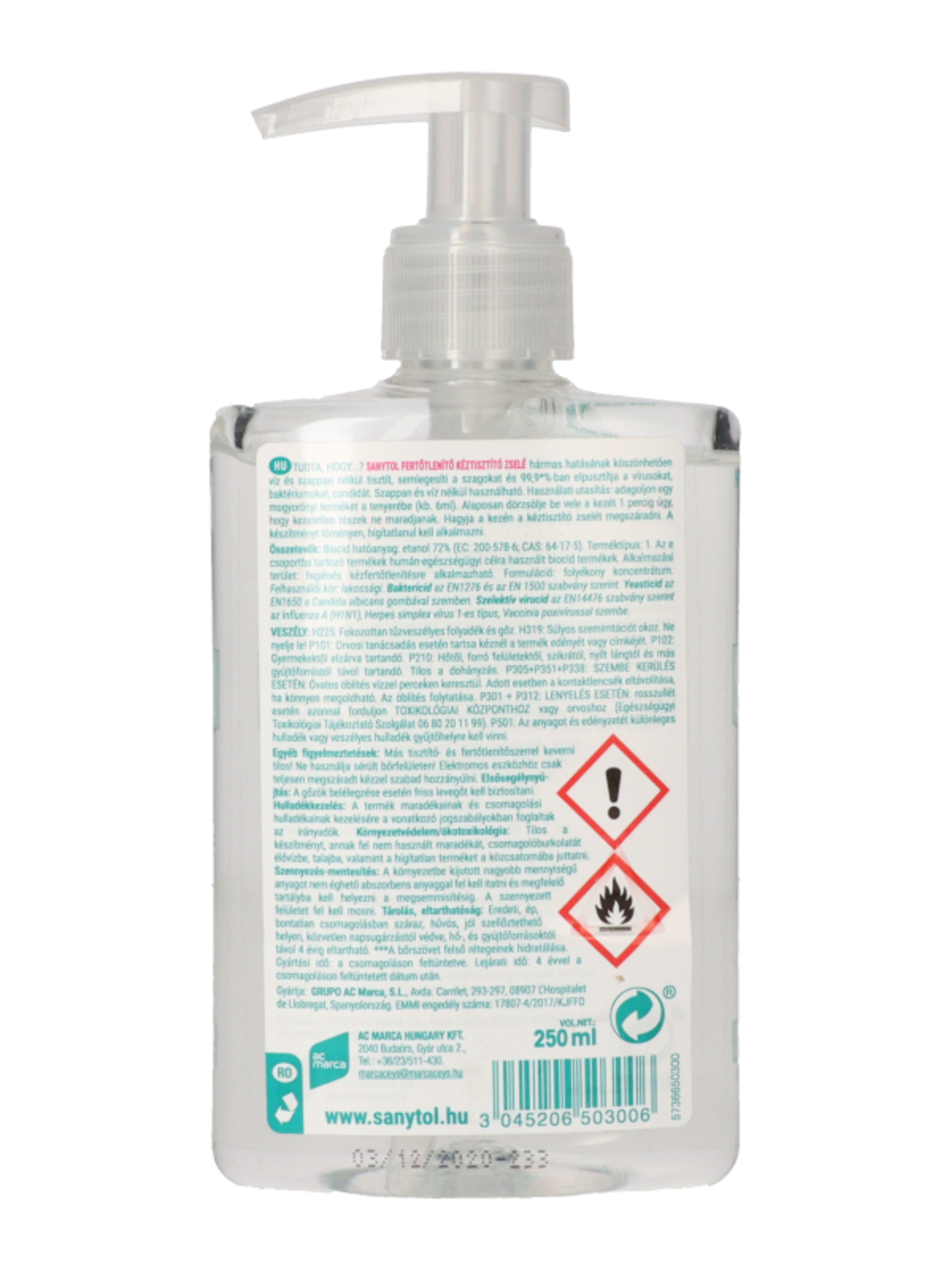 Sanytol pumpás kézfertőtlenítő gél - 250 ml-4