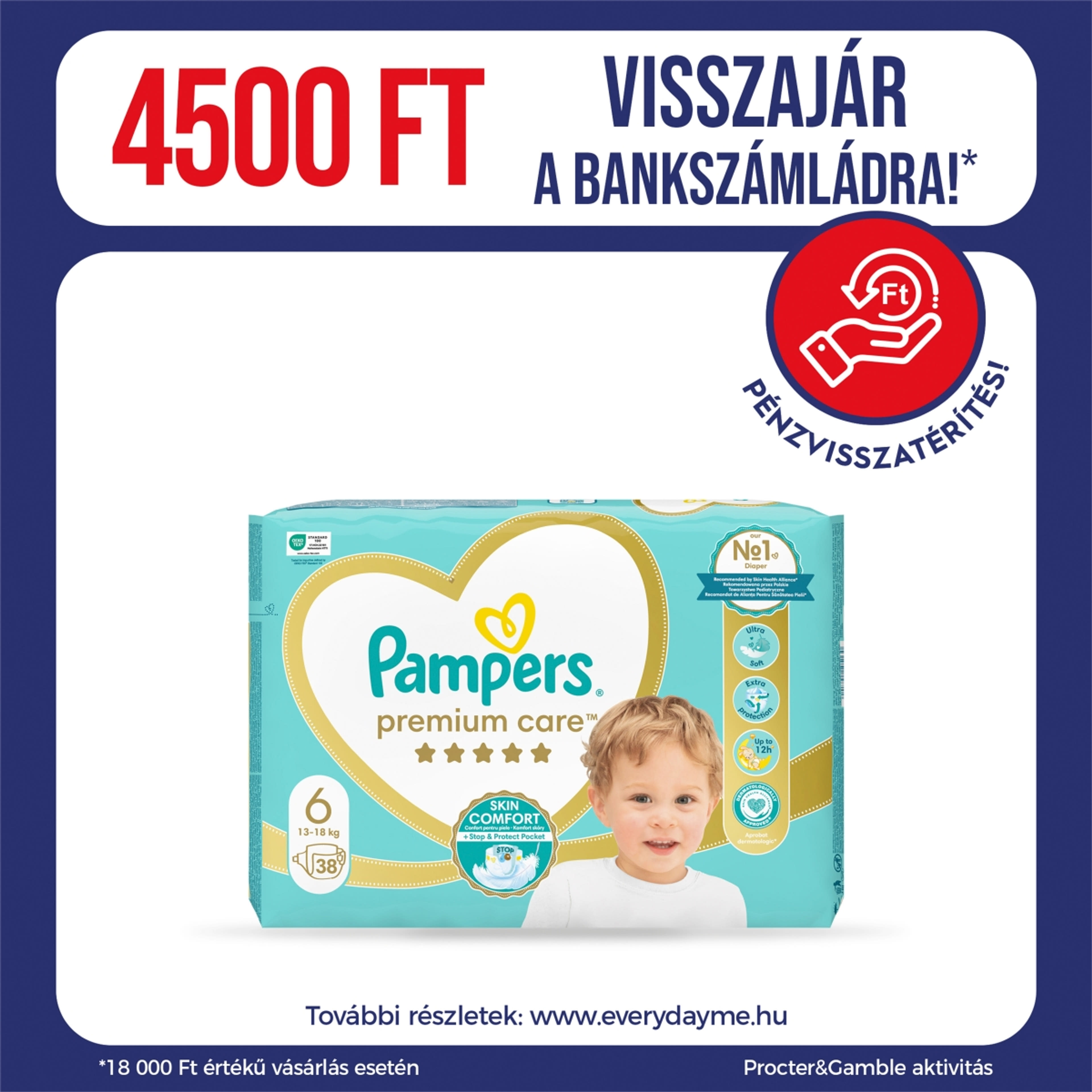 Pampers Premium Care Pelenka 6-os 13kg + - 38 db