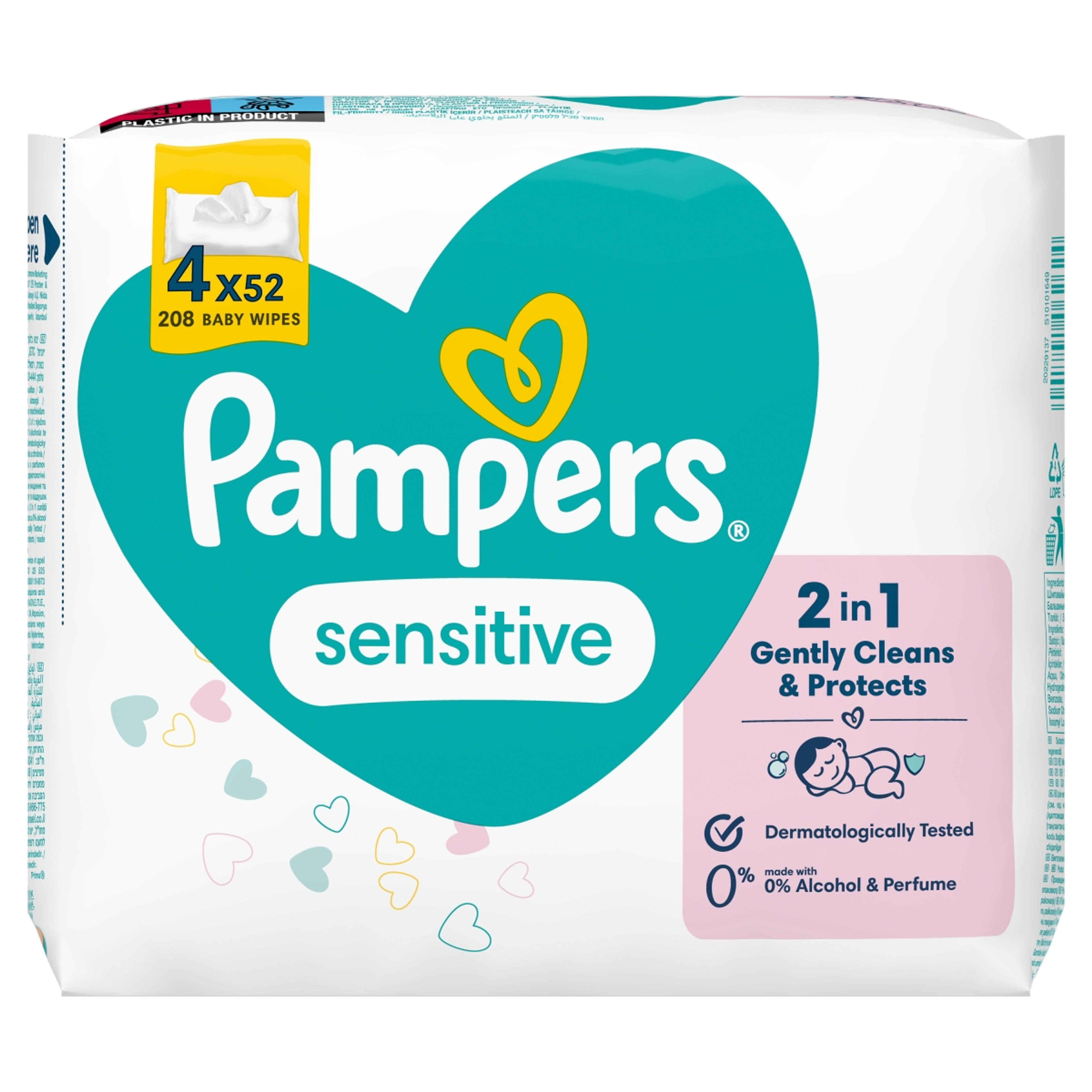 Pampers sensitive törlőkendő (4x52) - 208 db-1