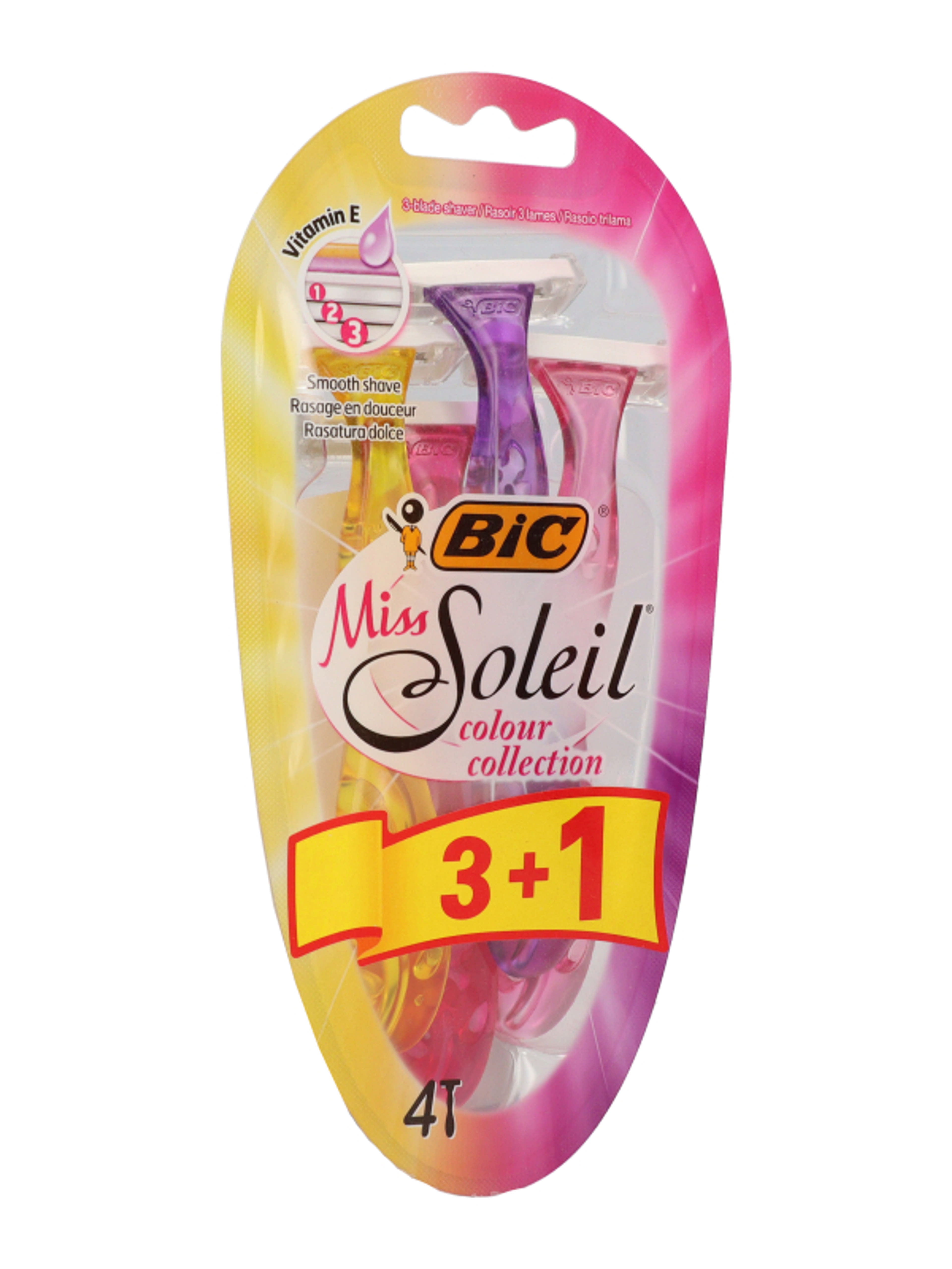 Bic Miss Soleil Color női eldobható borotva 3 pengés 3+1 - 4 db-3
