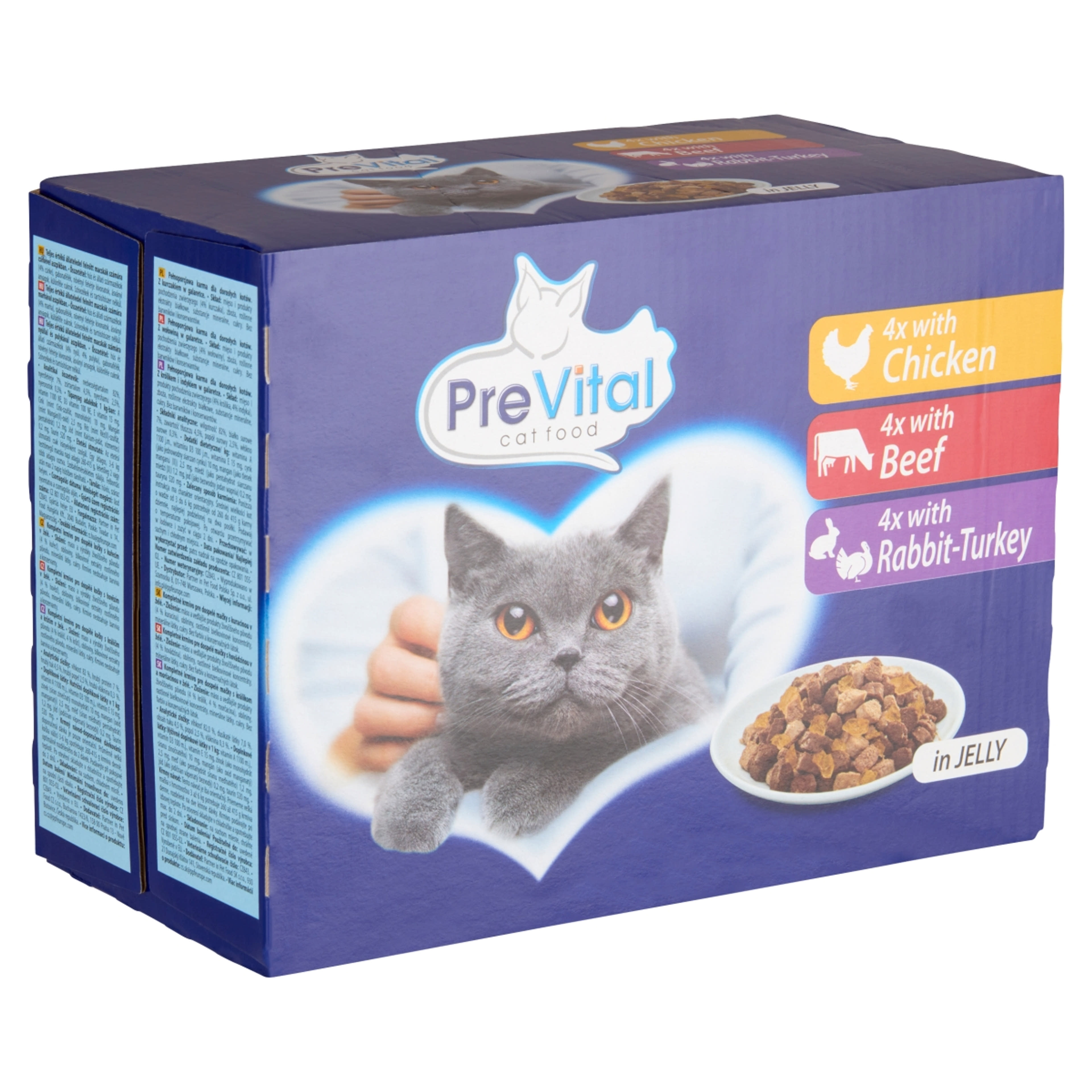 PreVital felnőtt teljes értékű alutasak macskáknak, (12x100 g) - 1200 g-2