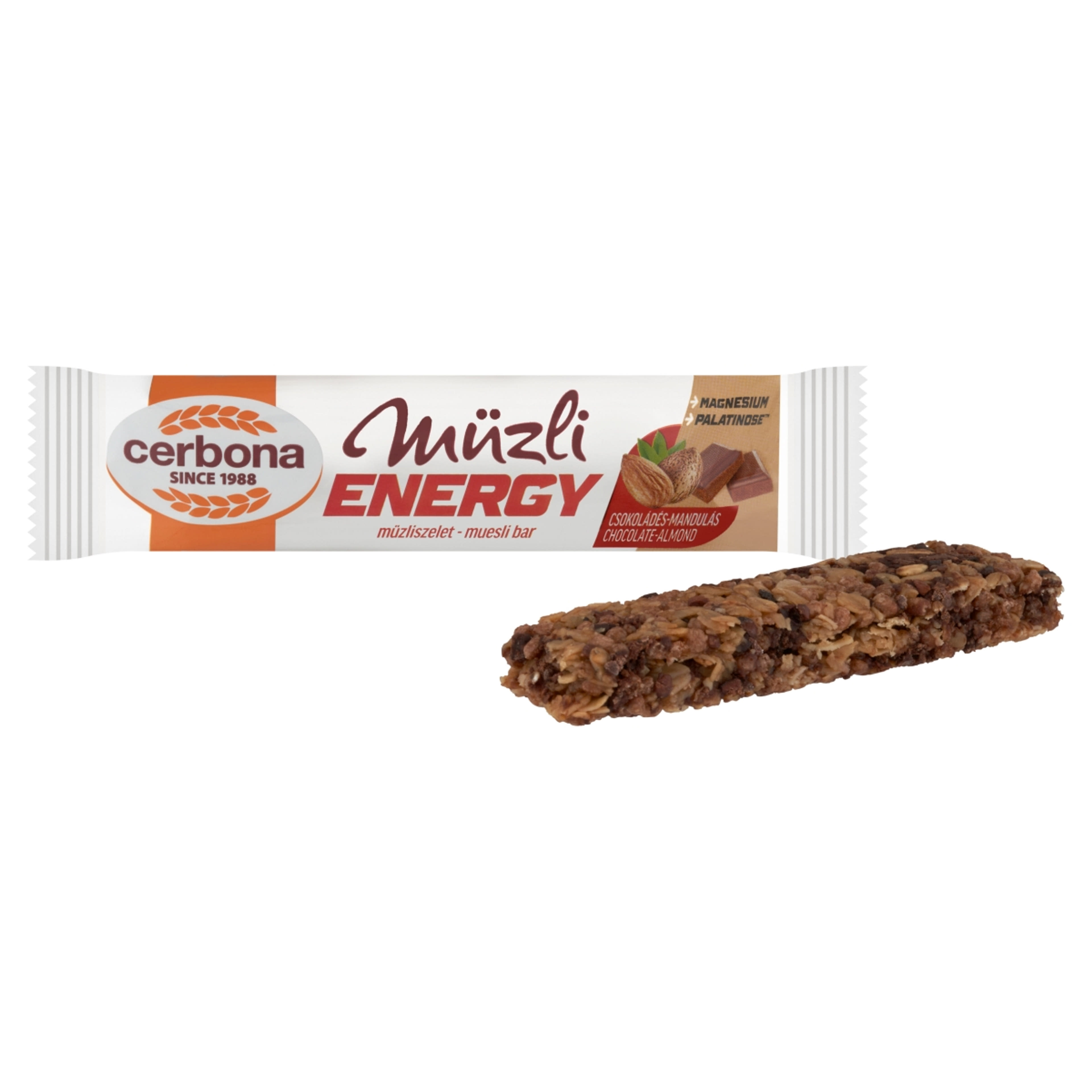 Cerbona Sport Energy csokoládés-mandulás müzliszelet - 35 g-2