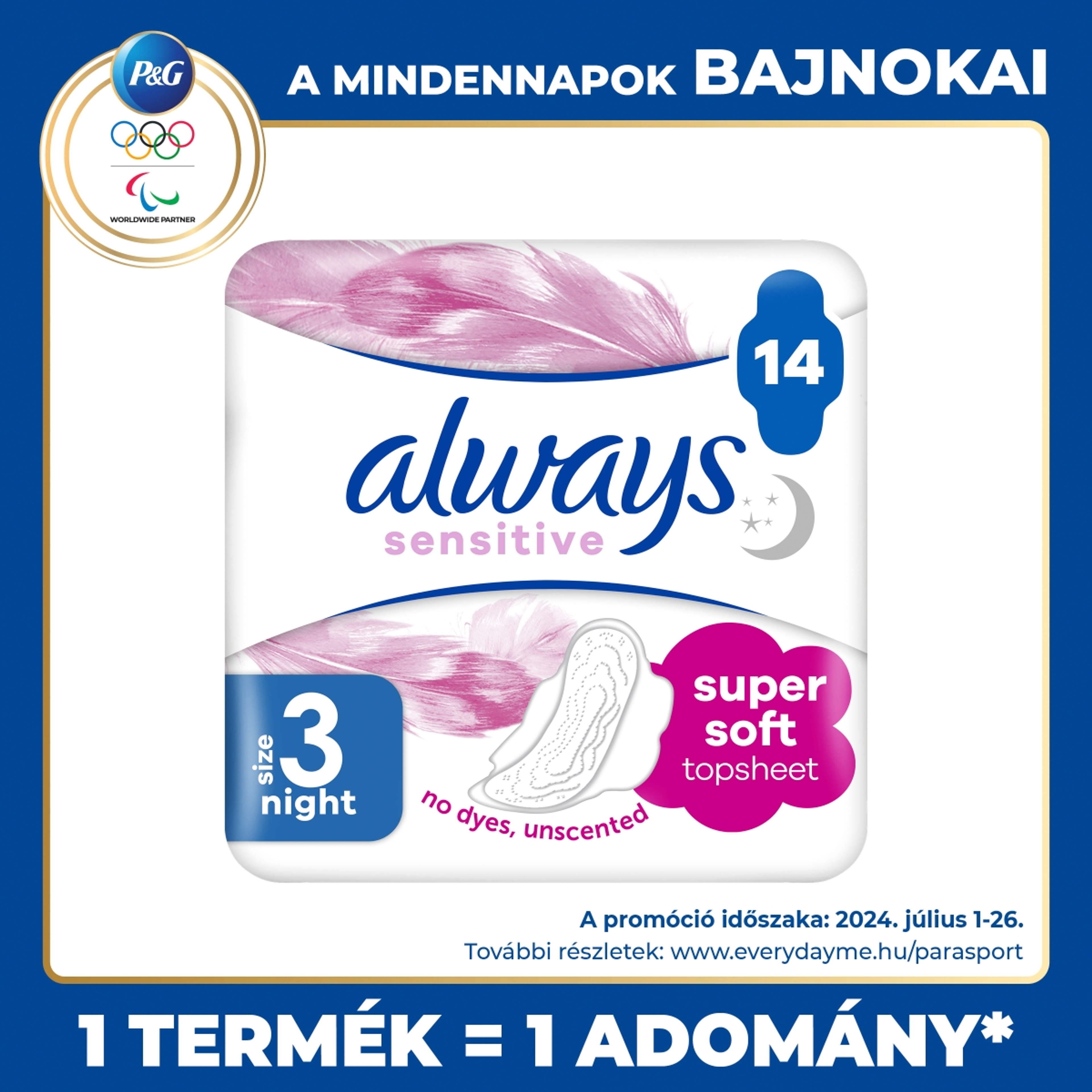 Always Sensitive Ultra Night intim betét - 14 db