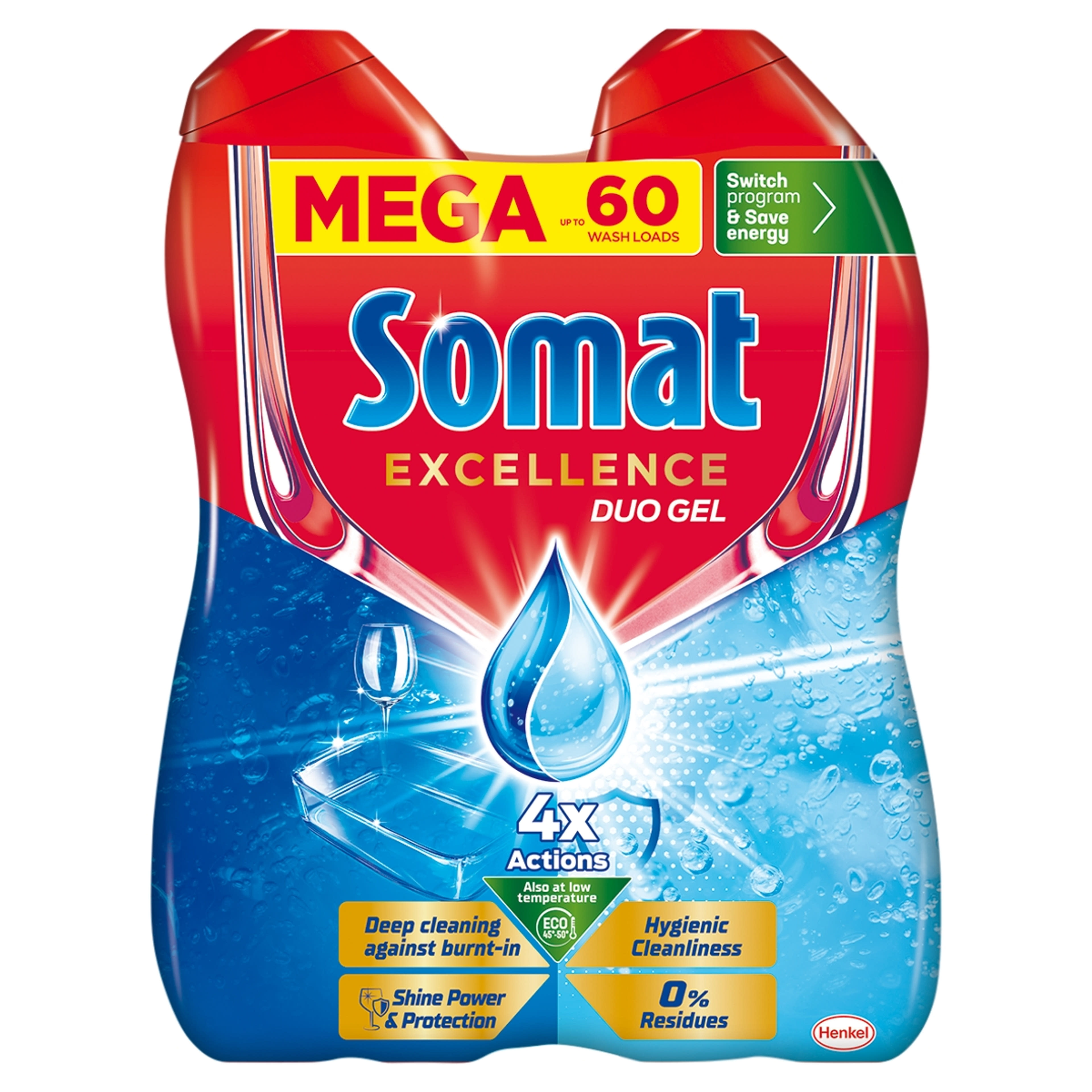 Somat Excellence Duo Gel gépi mosogatószer gél 60 mosogatás 2 x 540 ml - 1080 ml