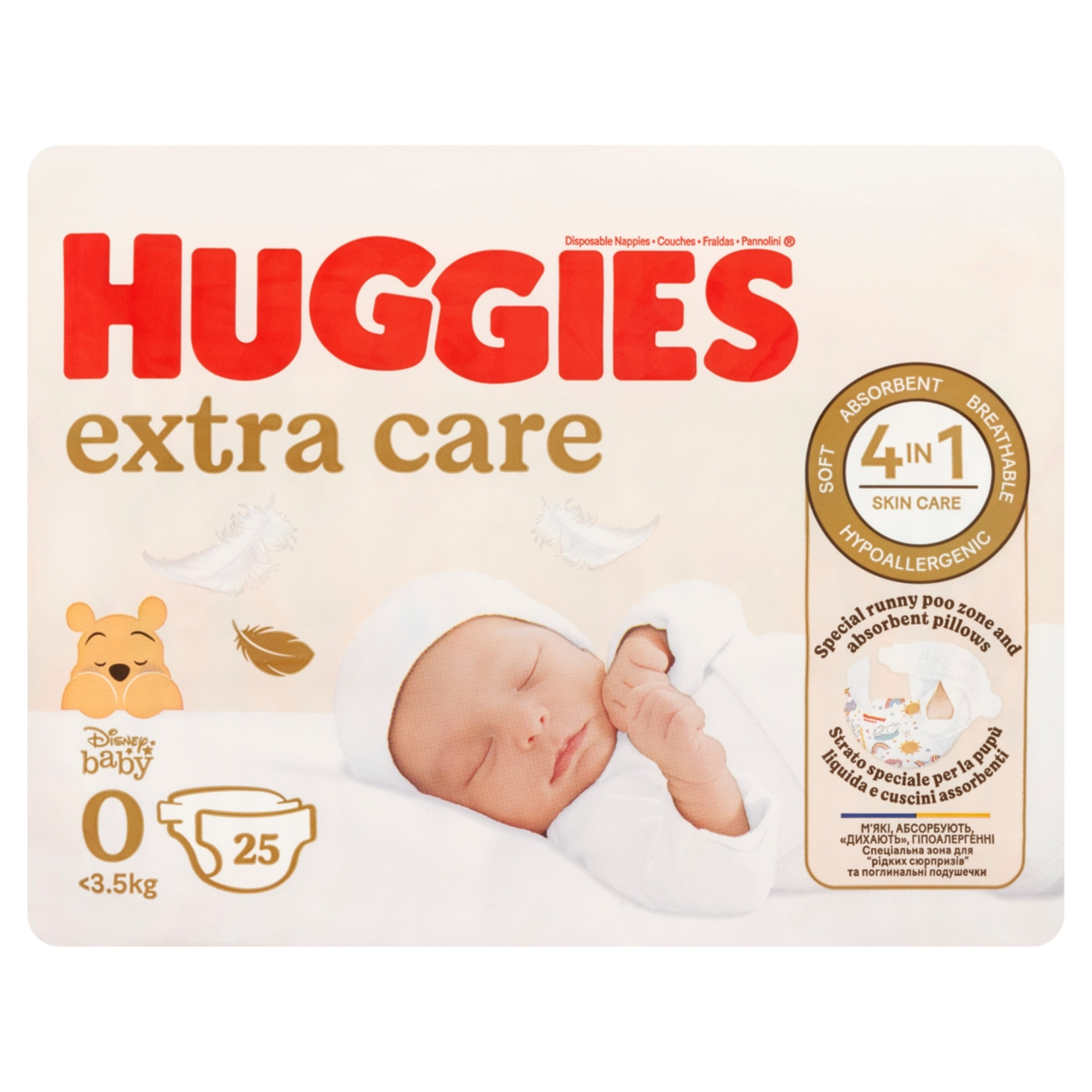 Huggies Extra Care nadrágpelenka 0- 4 kg - 25 db-1