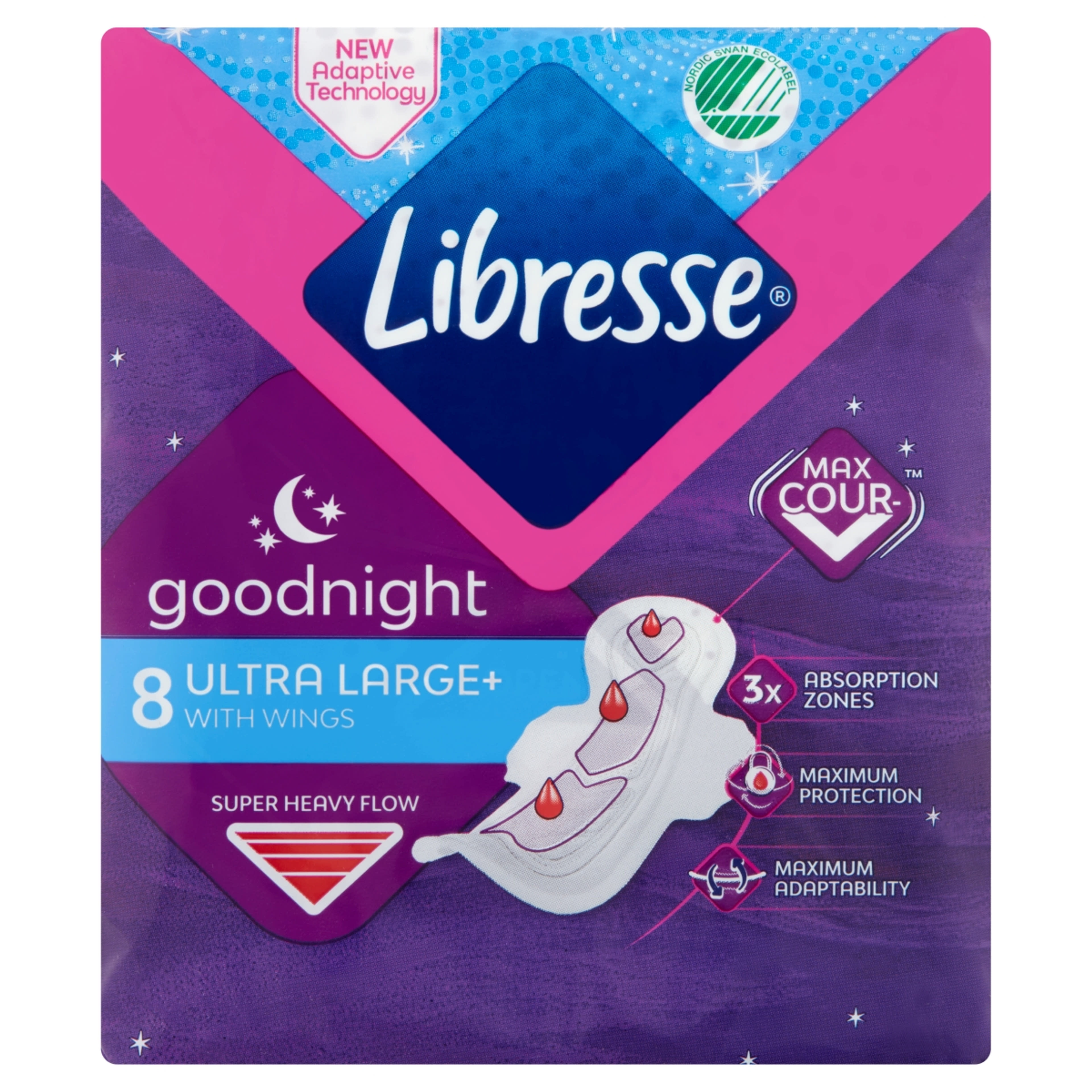 Libresse Ultra Goodnight Large Wings egészségügyi betét - 8 db