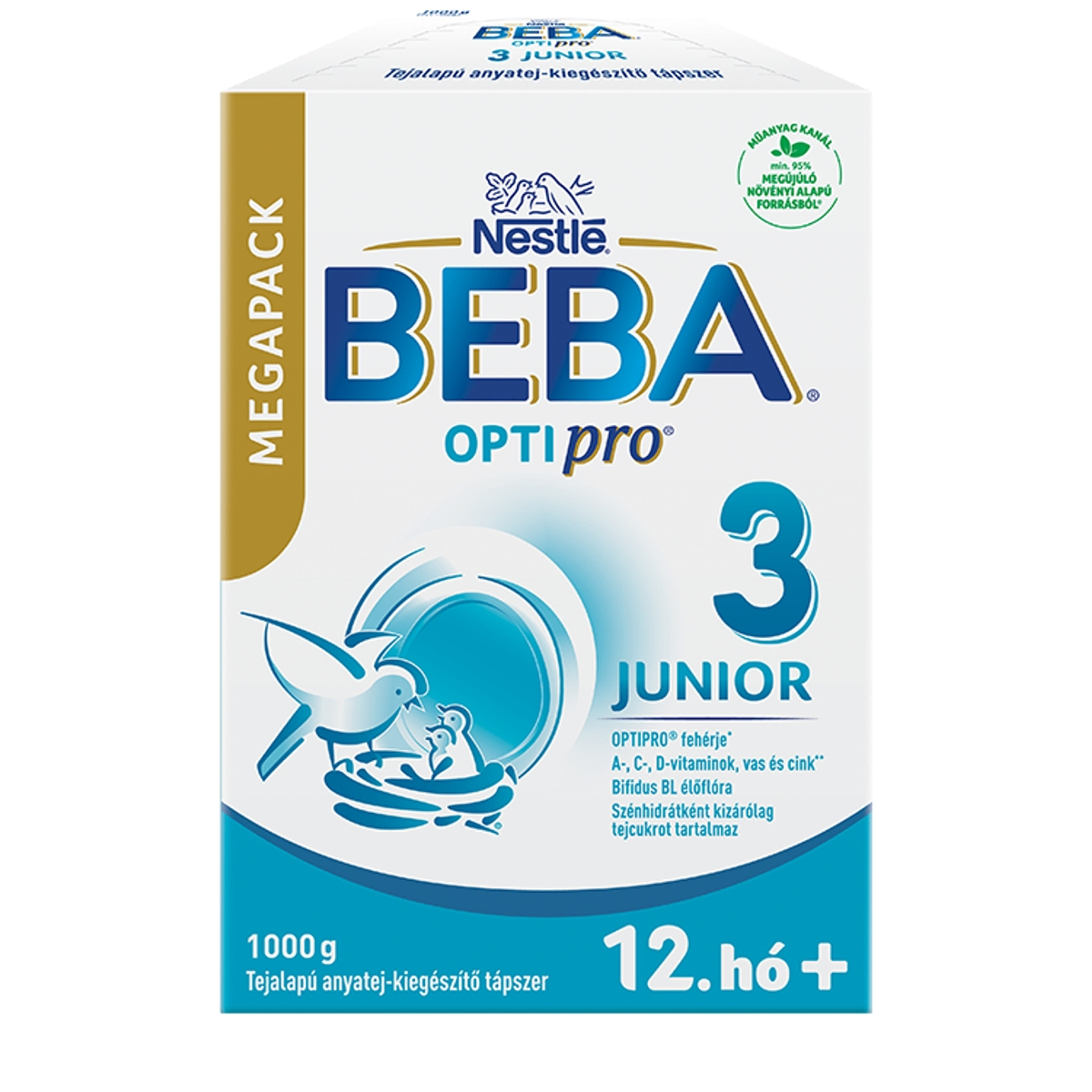 Beba Optipro 3 Junior tejalapú anyatej-kiegészítő tápszer 12. hónapos kortól 2 x 500 g - 1000 g
